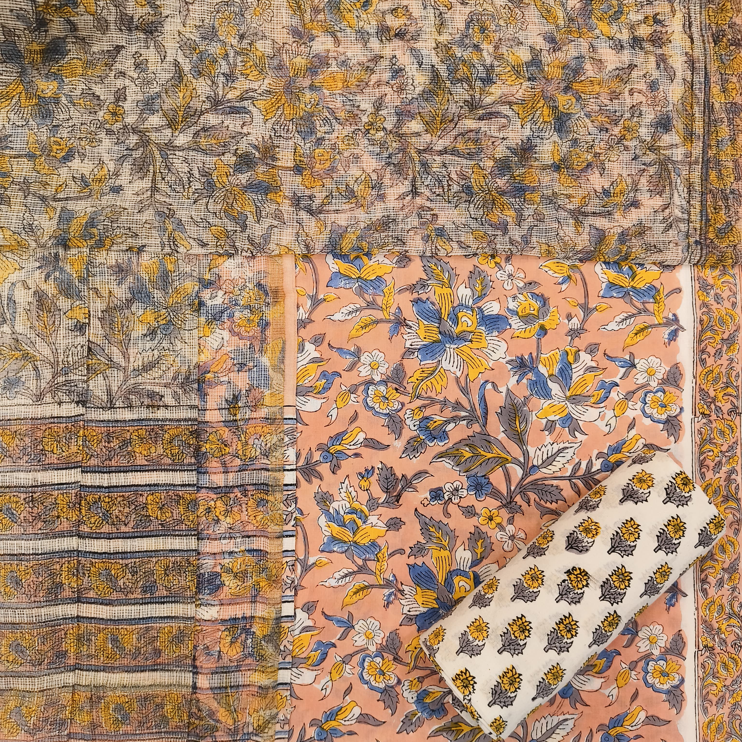 Shop cotton suit sets with kota dupatta (3CKD634)