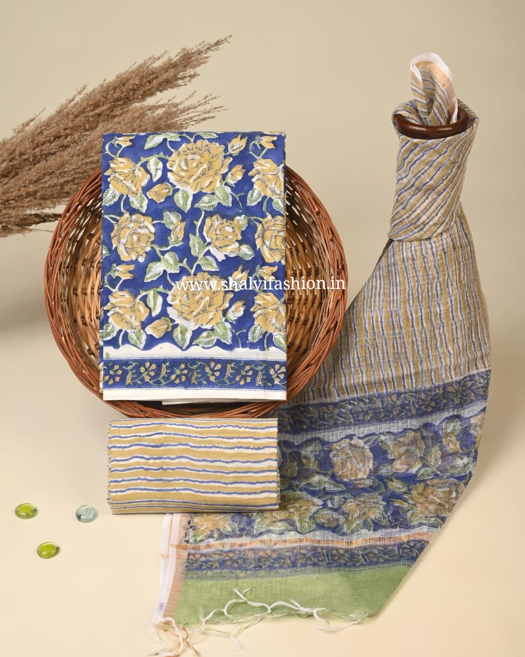 Shop jaipuri printed pure cotton suits with kota dupatta (3CKD734)