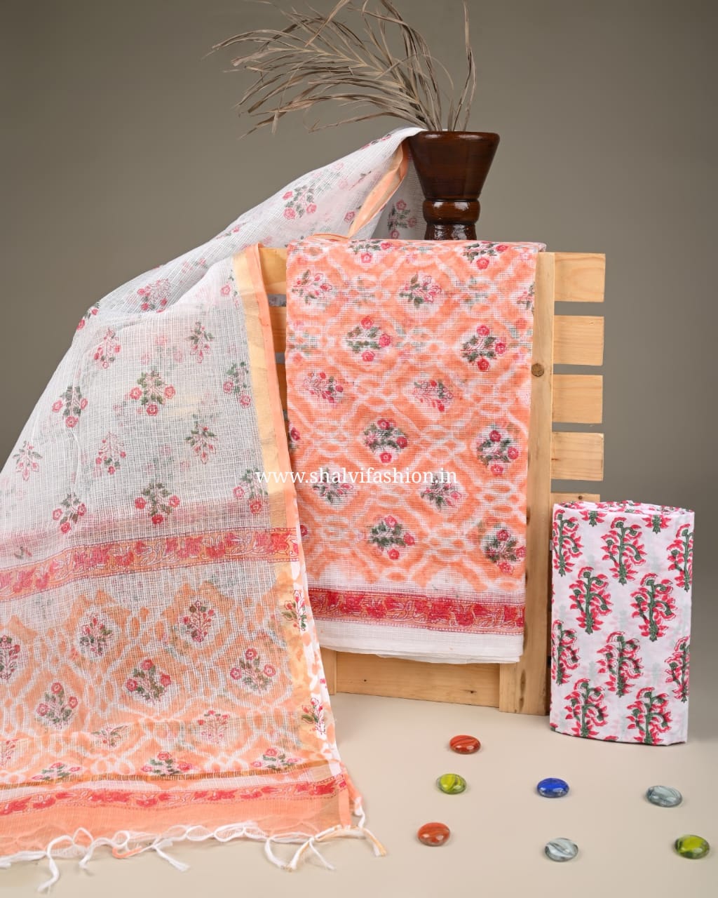Shop unstitched kota doria suits in jaipur (3KD218)