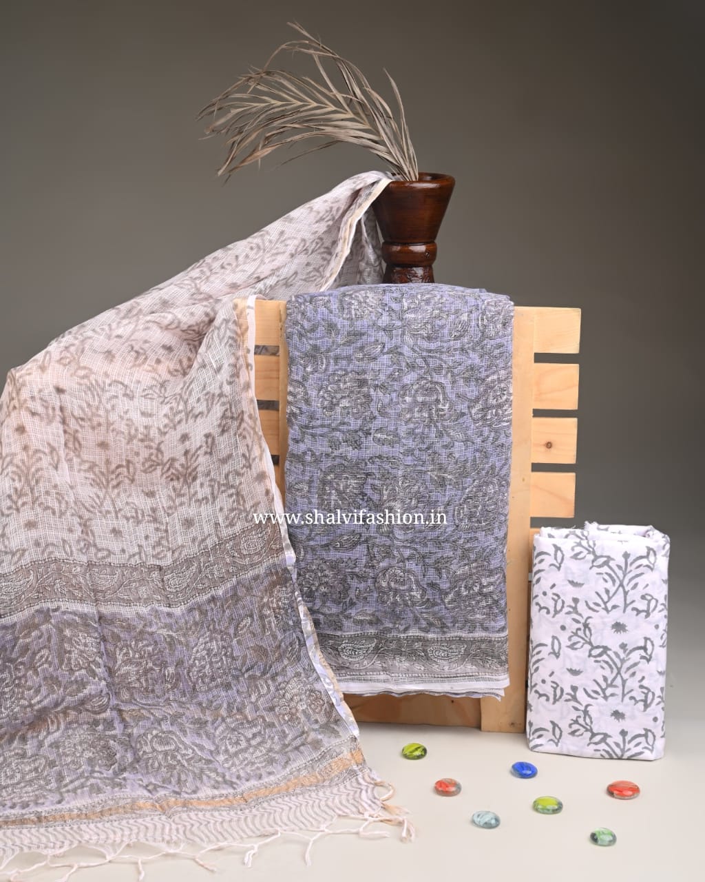 Shop jaipuri print kota doria suits online (3KD263)