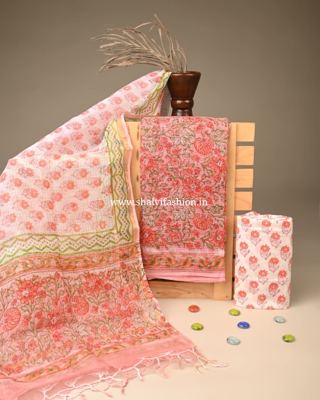 Shop hand block print kota doria suits (3KD264)