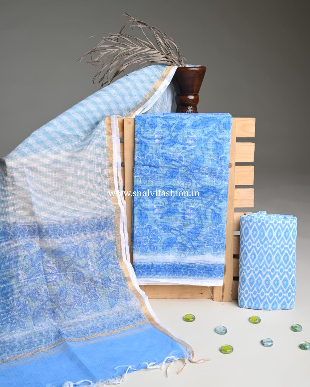 Shop hand block print kota doria suits online (3KD275)