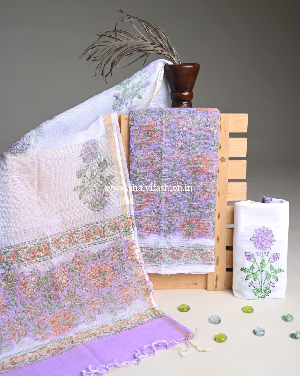 Shop unstitched block print kota doria suits (3KD276)