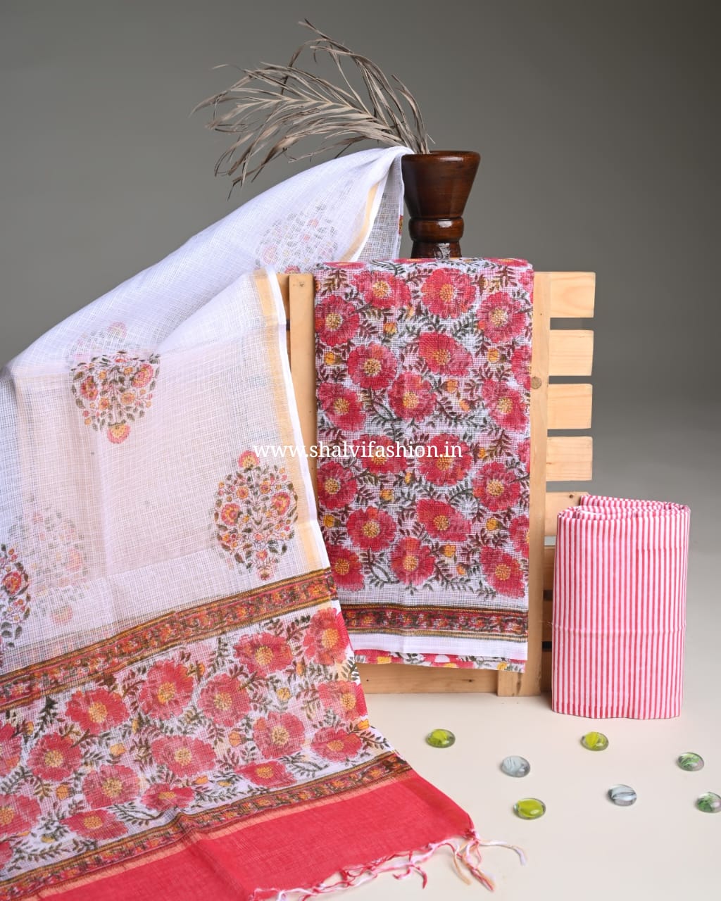 Shop jaipuri hand block print kota doria suits online (3KD279)