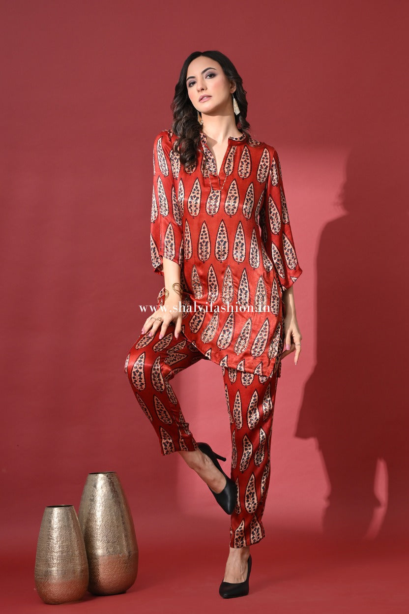 Shop ajrak hand block print modal silk cord sets online (CCD04)