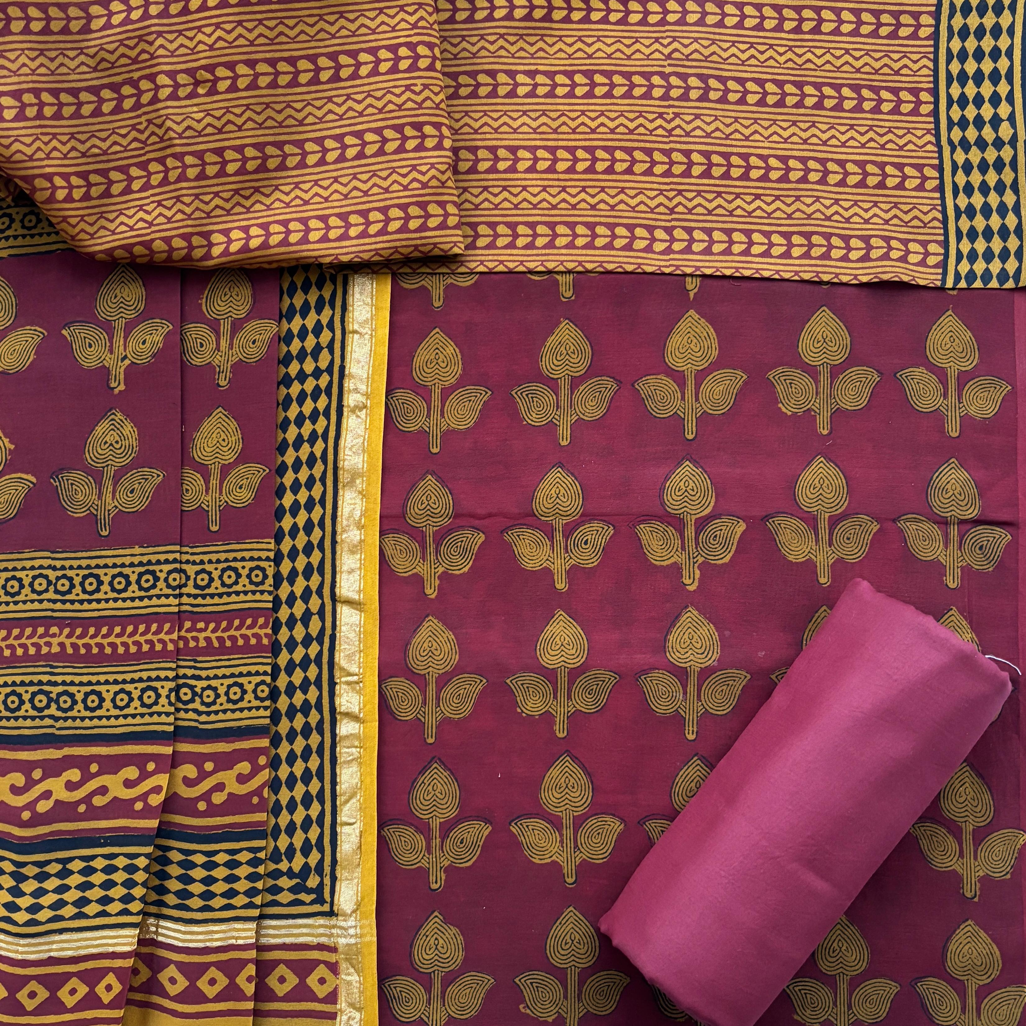 Shop bagh print chanderi silk suits (CHA956)