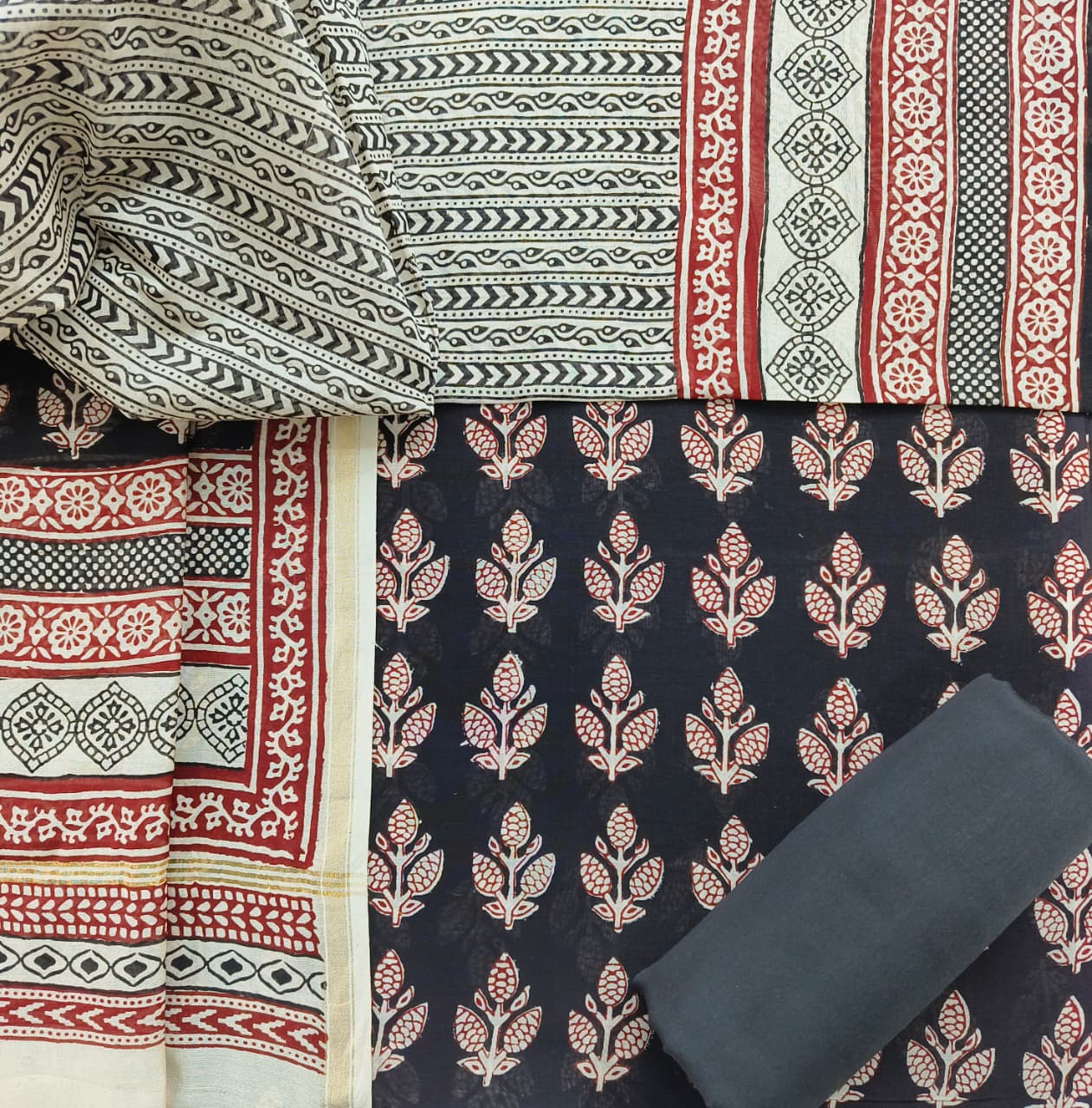 Shop bagh print chanderi silk suits online (CHA972)