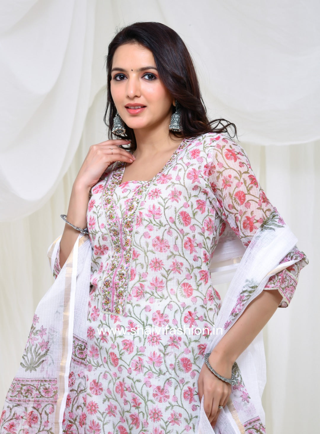 Shop block print kota doria suits online shopping (CSS103)