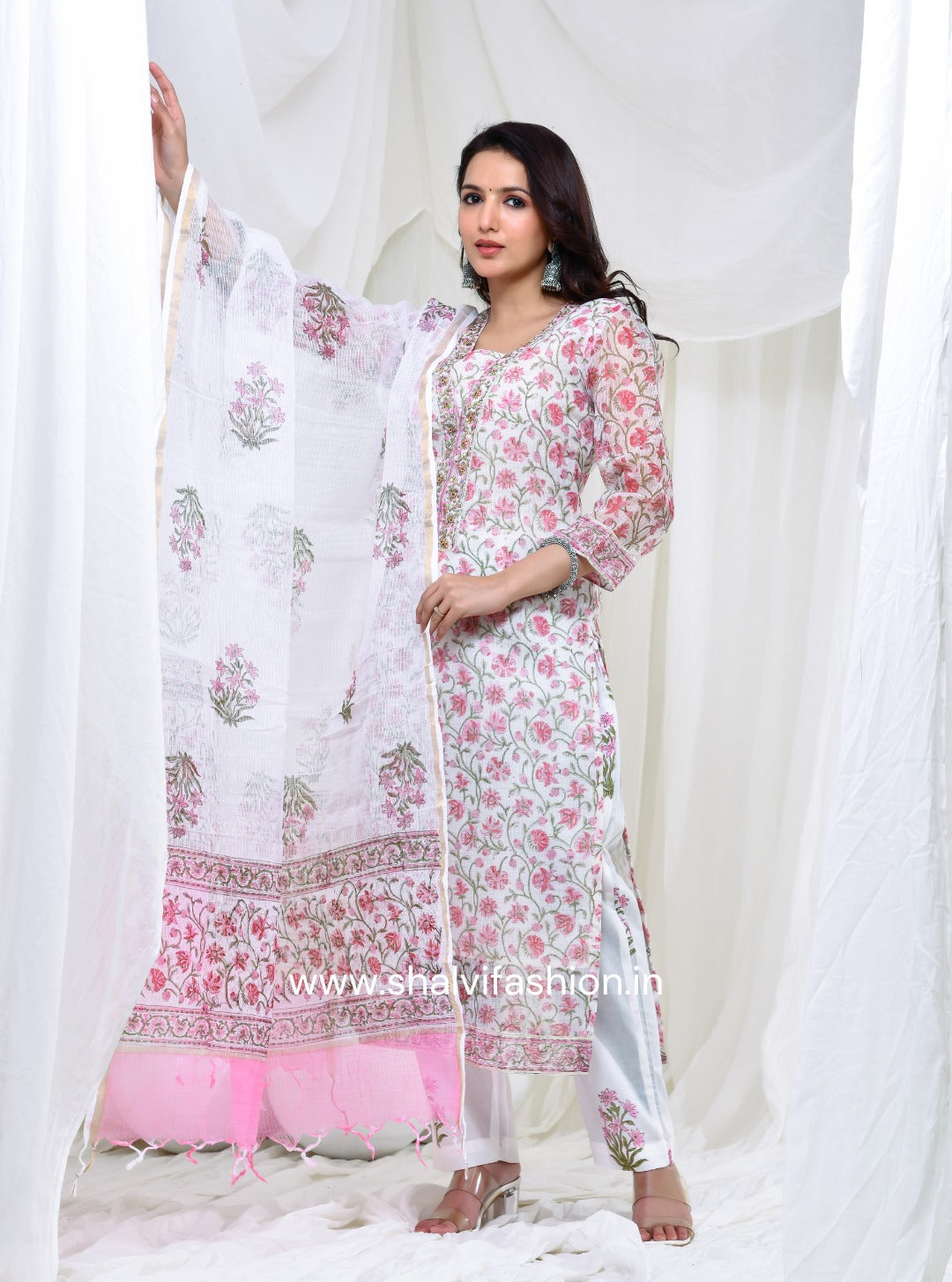 Shop block print kota doria suits online shopping (CSS103)