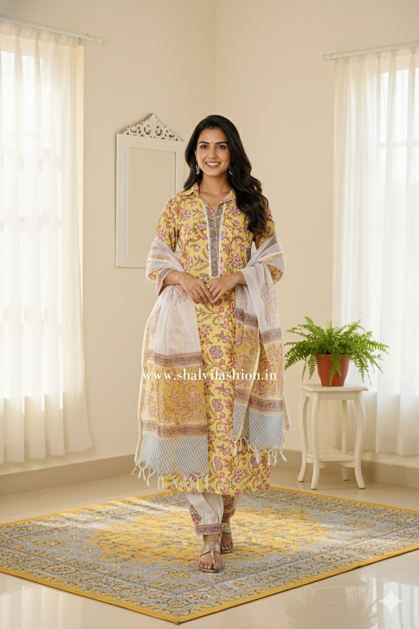 Shop block print cotton suits in jaipur (CSS194KD)