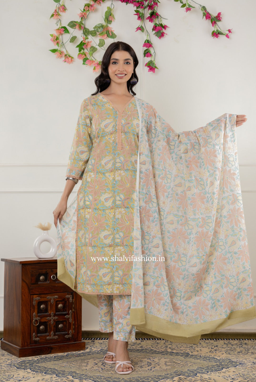 Shop hand block printed cotton suits online shopping (CSS290)
