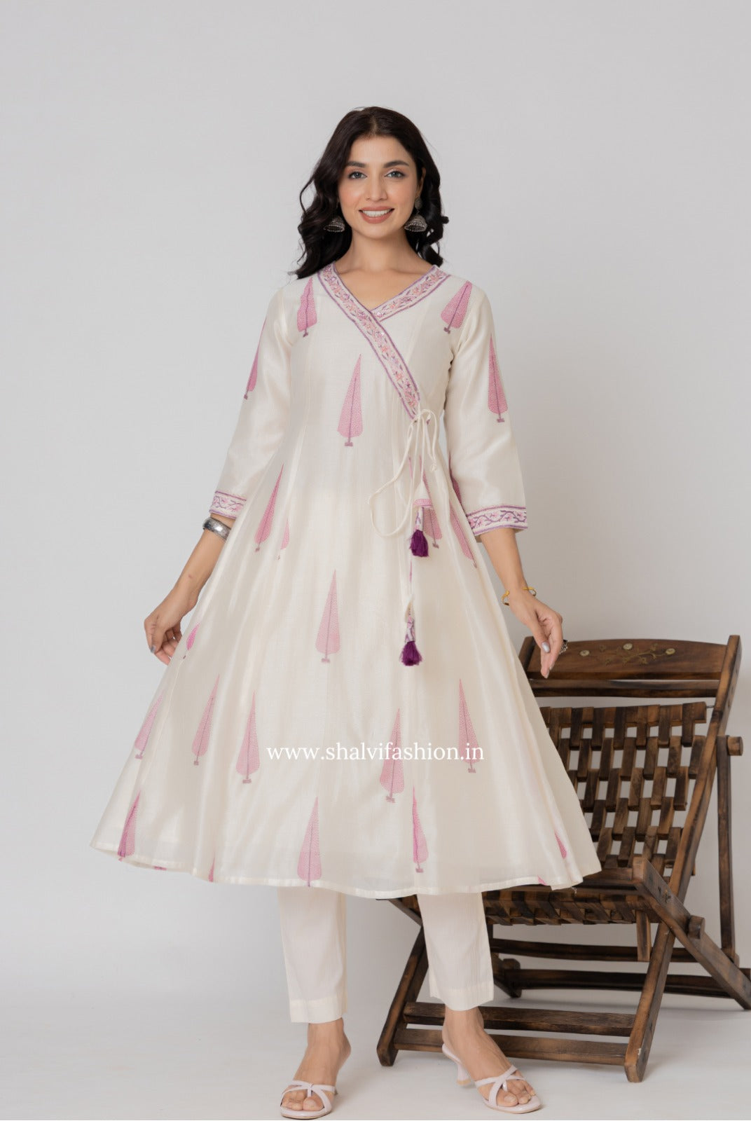 Shop block printed pure chanderi silk suits (CSS347)