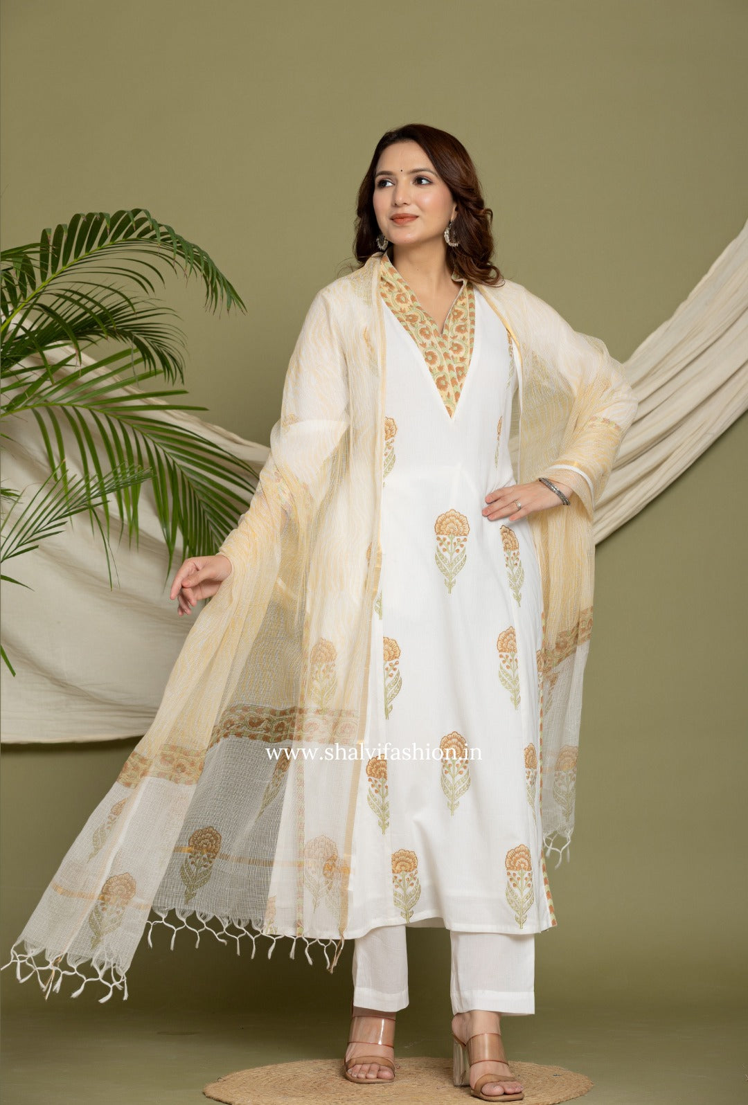 Shop hand block print cotton suits (CSS366)