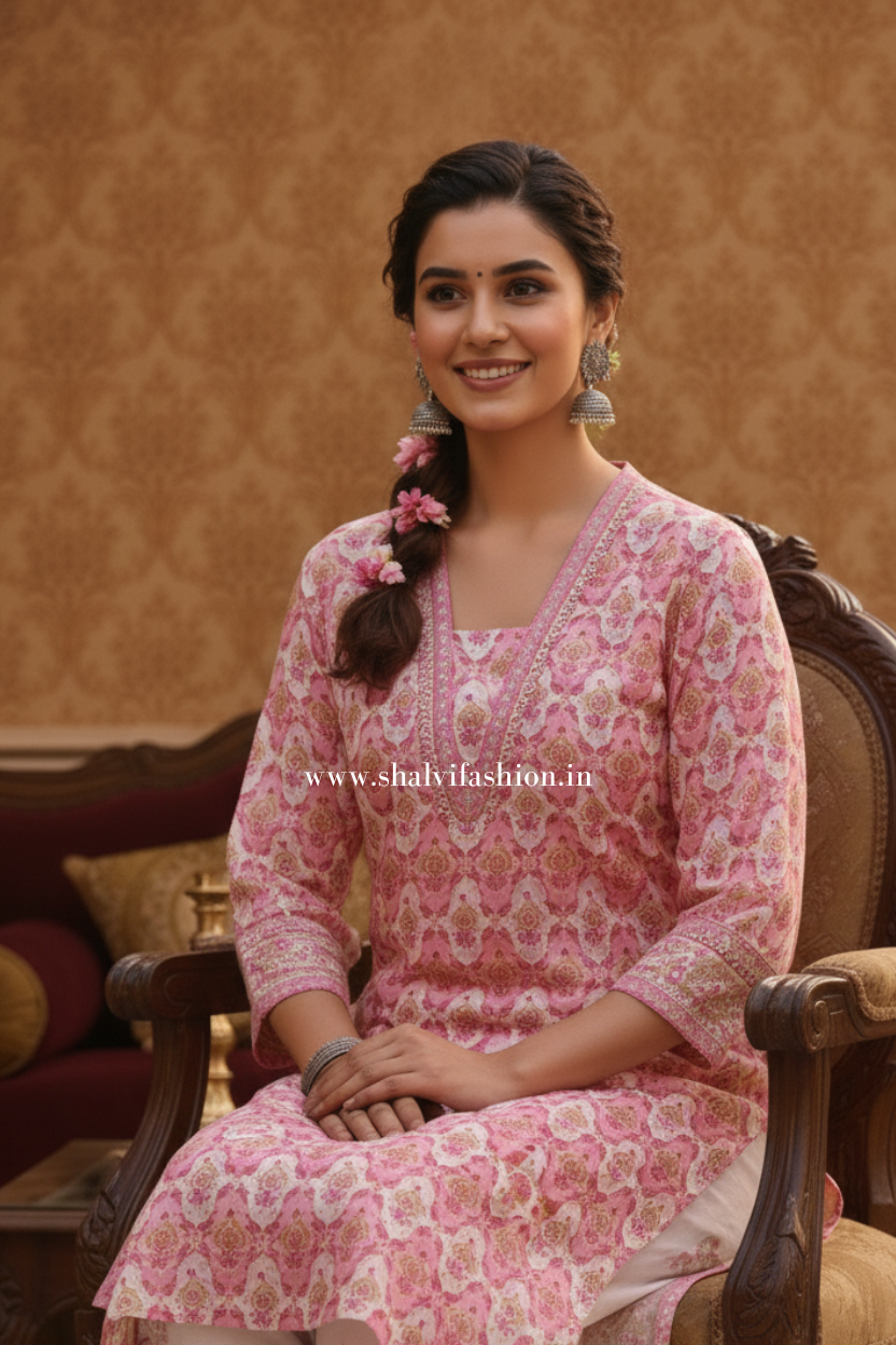 Shop jaipuri print cotton suits with kota dupatta (CSS384)