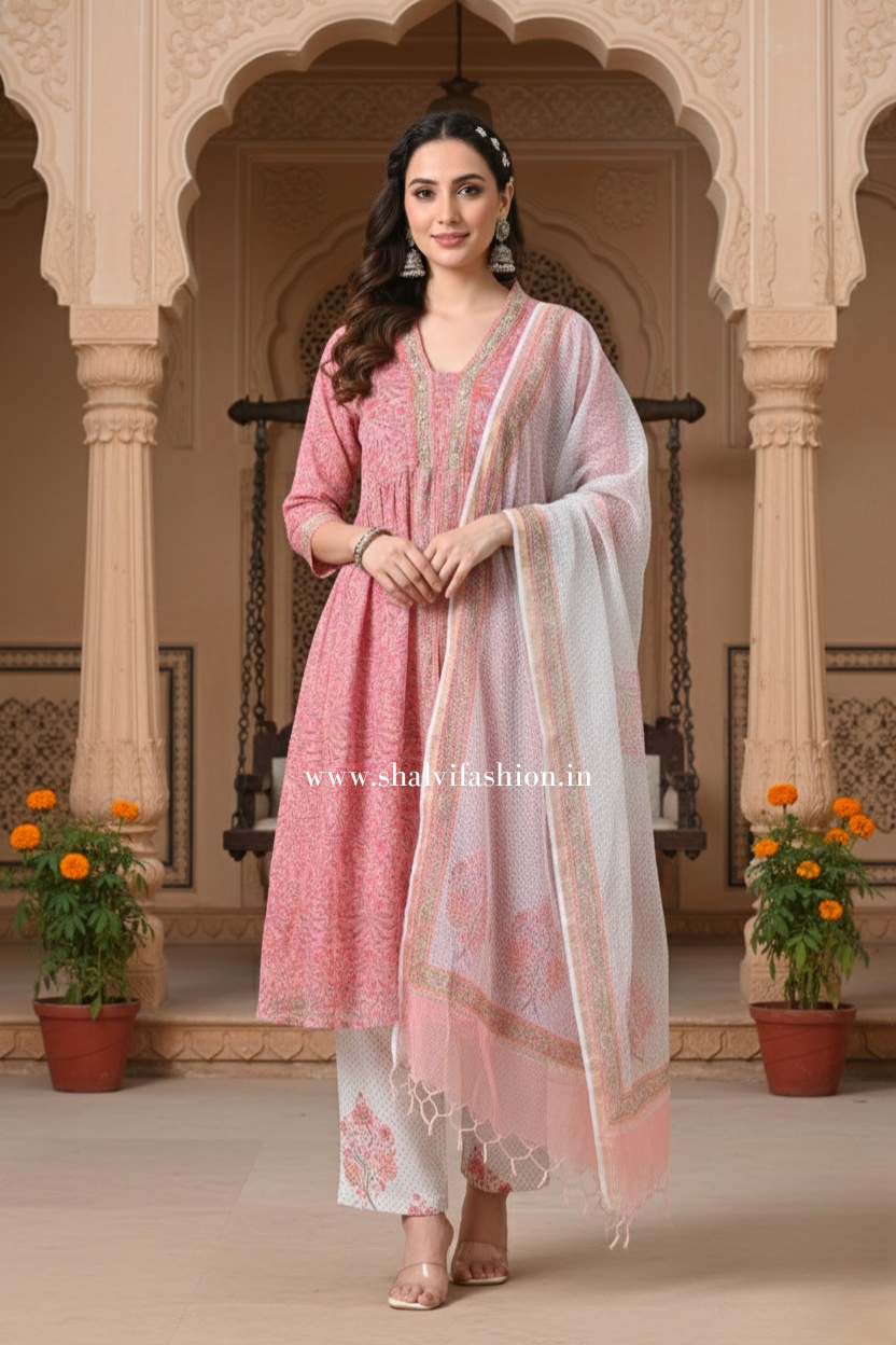 Shop block print kota doria suits online shopping (CSS395)