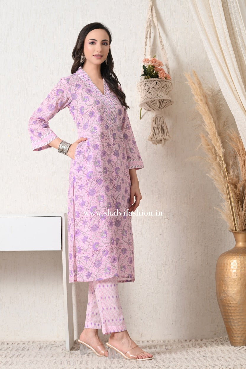 Shop hand block print cotton suits online shopping (CSS412)