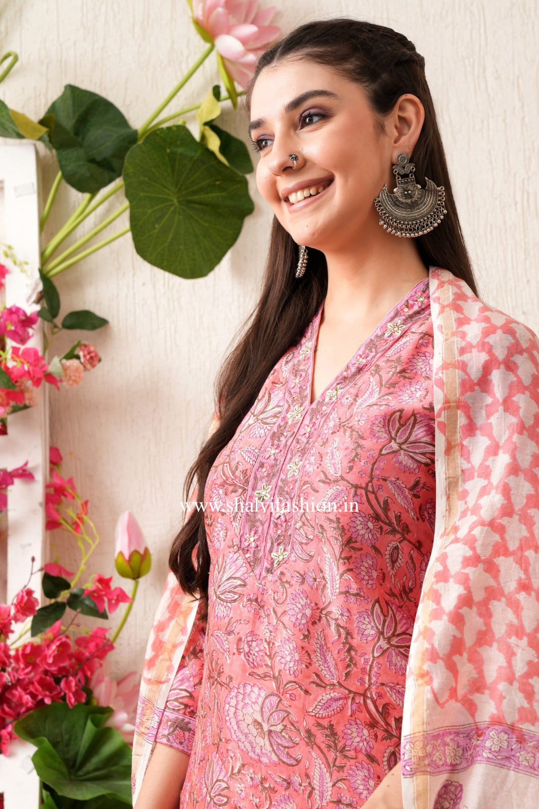 Shop block printed chanderi silk suits (CSS443)