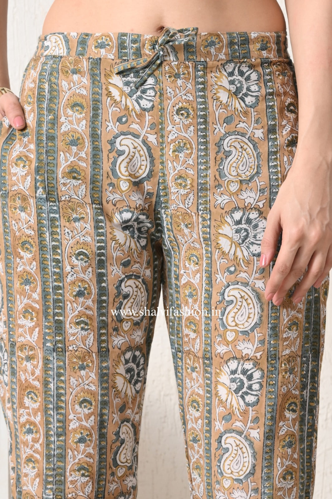 Shop hand block printed chanderi silk suits (CSS444)