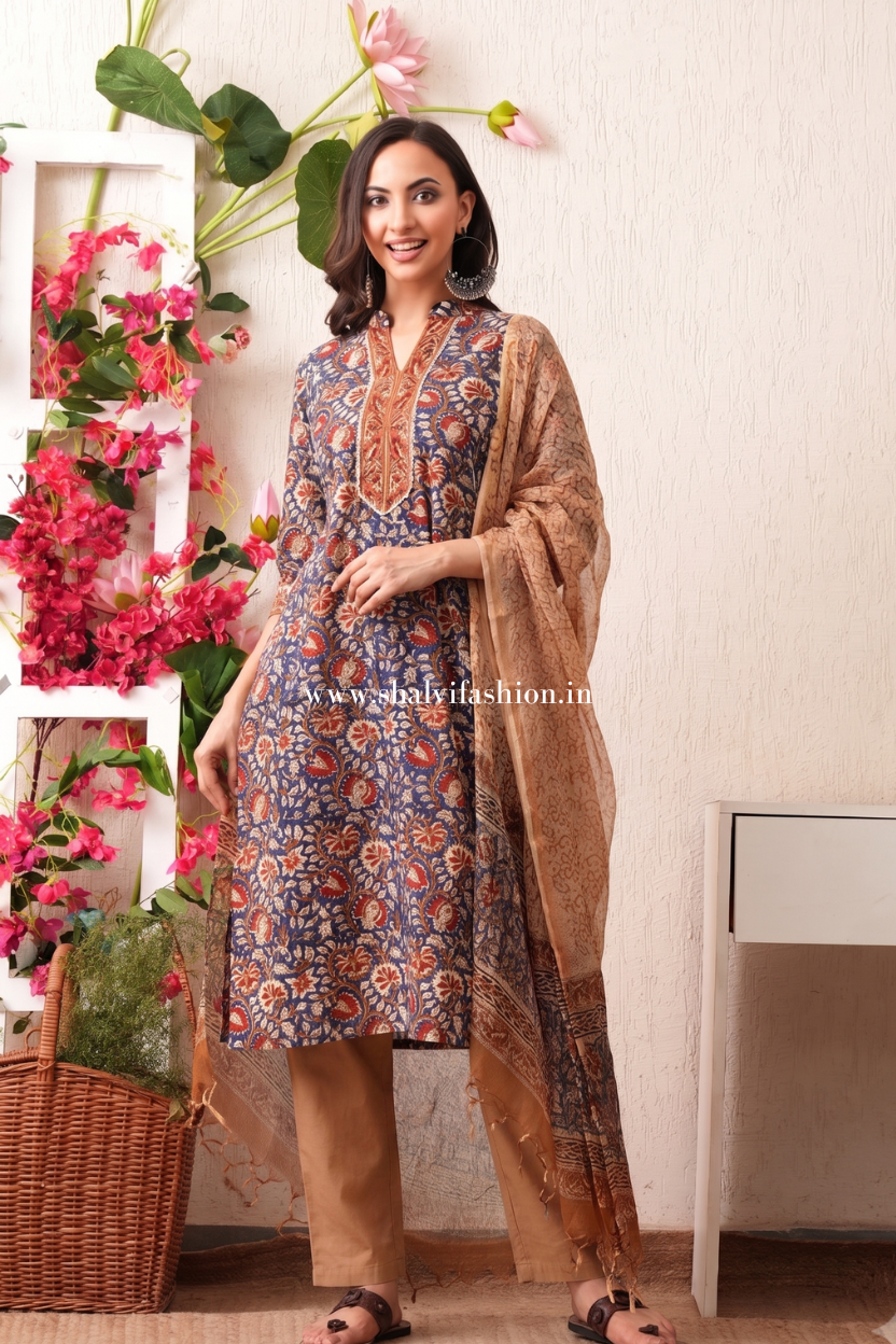 Shop block print pure cotton suits with kota dupatta in jaipur (CSS469)