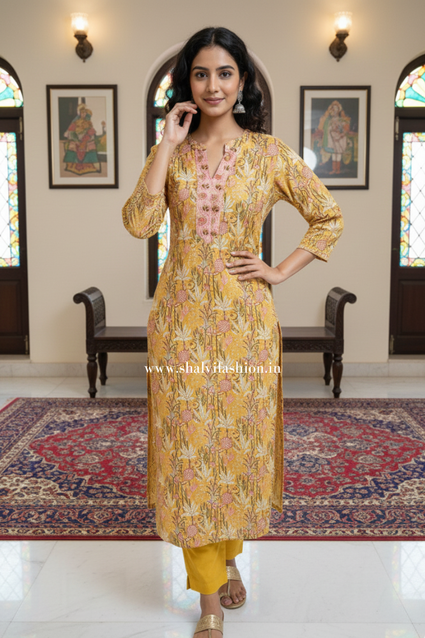 Shop hand block print chanderi silk suits in jaipur (CSS483)