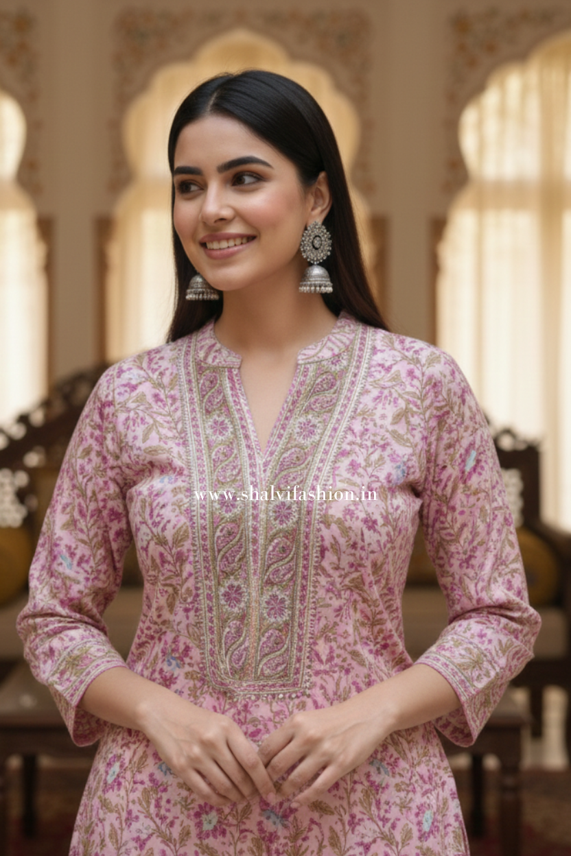 Shop hand block printed cotton suits online shopping (CSS509)