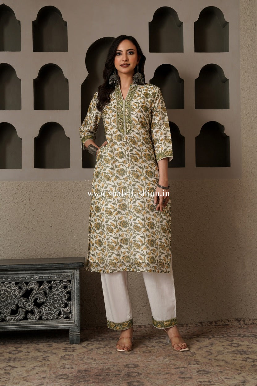 Shop block print chanderi silk suits (CSS558)