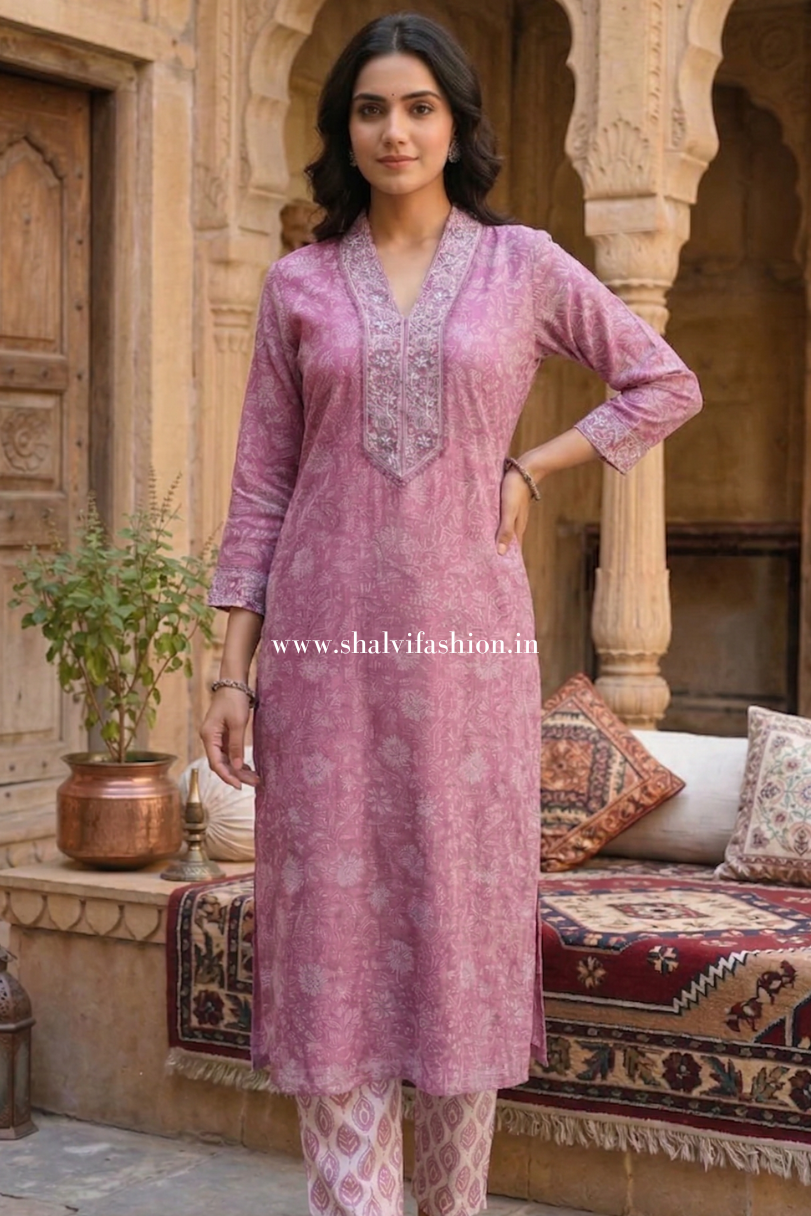 Shop sanganeri block print kota doria suits online (CSS569)