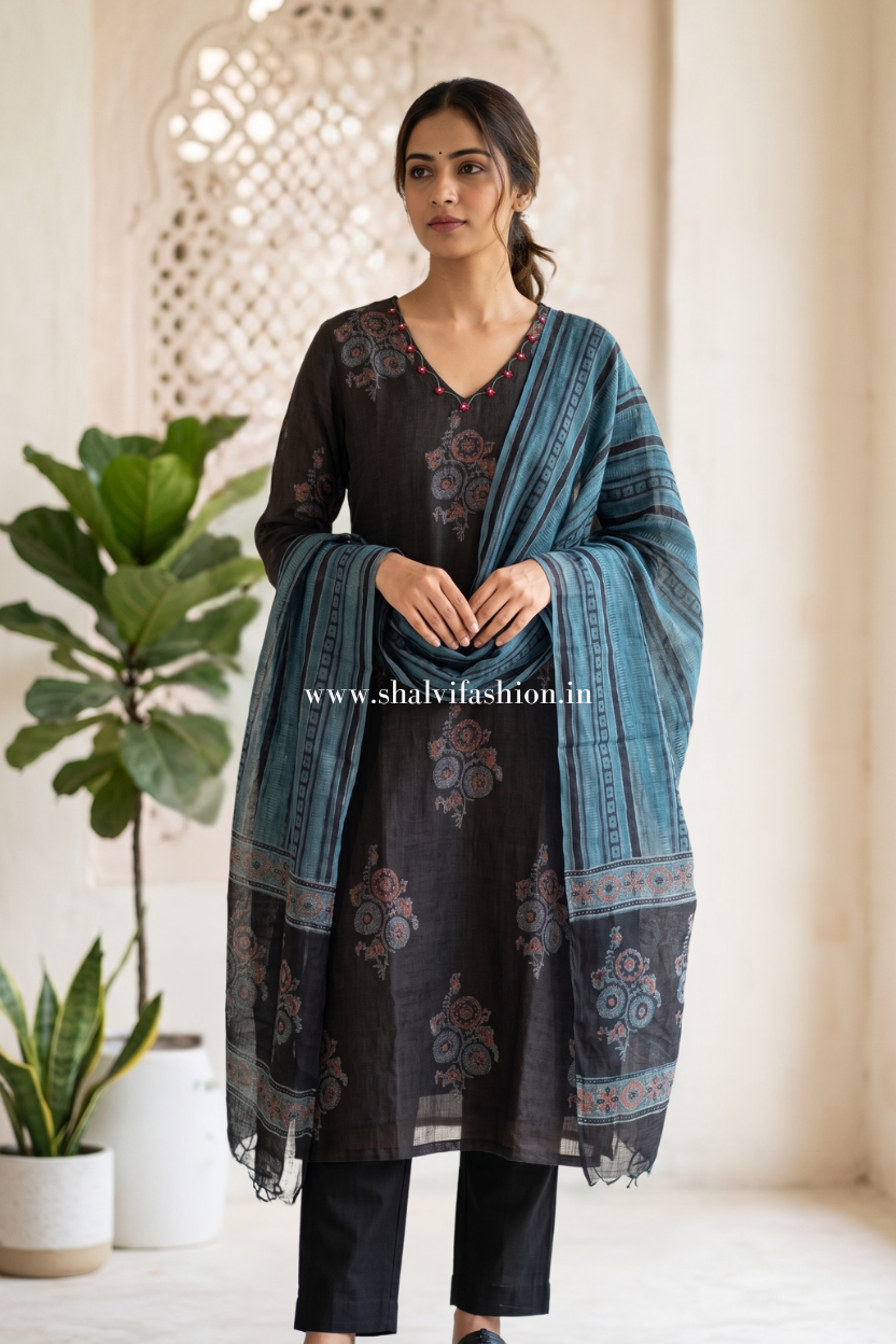 Shop jaipuri block print kota doria suits online shopping (CSS603)