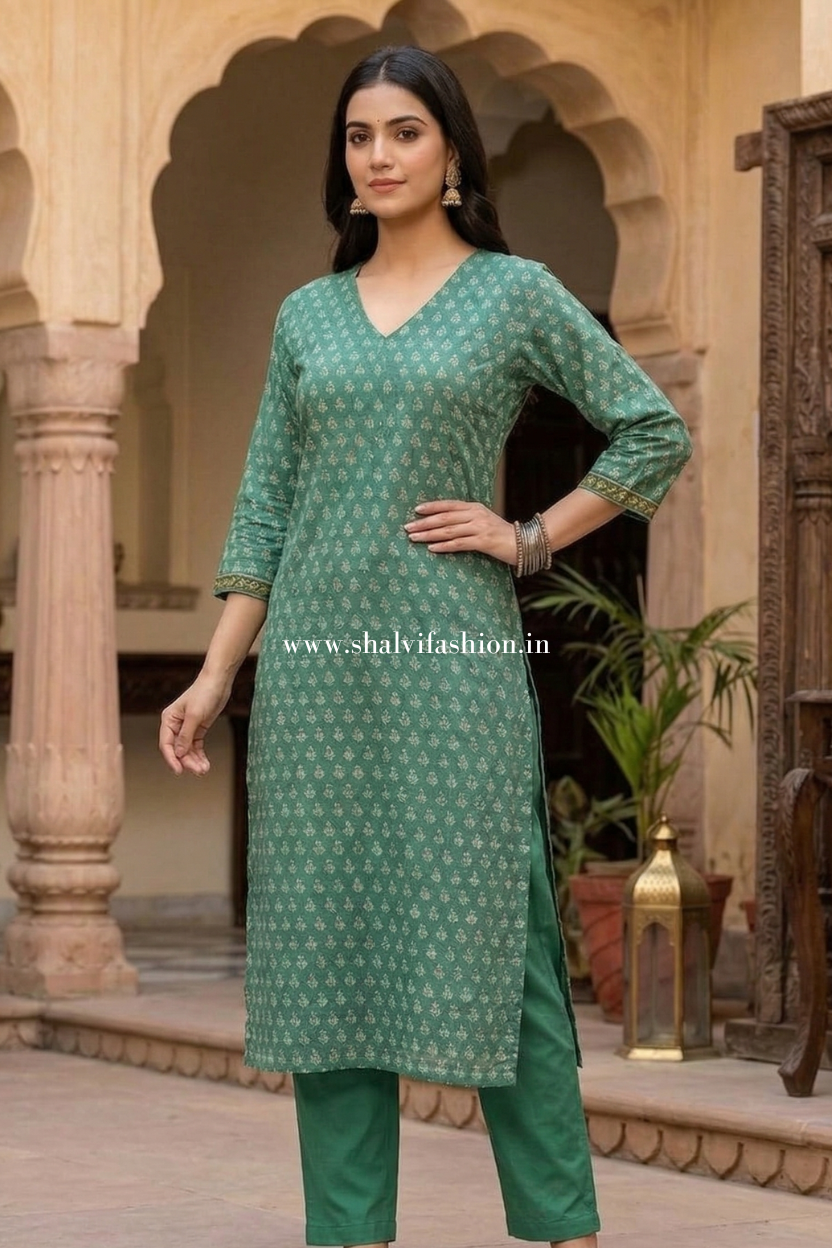 Shop hand block print kota doria suits online shopping (CSS623)