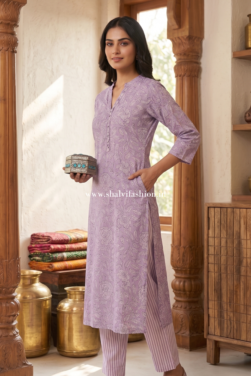 Shop sanganeri printed kota doria suits online (CSS650)
