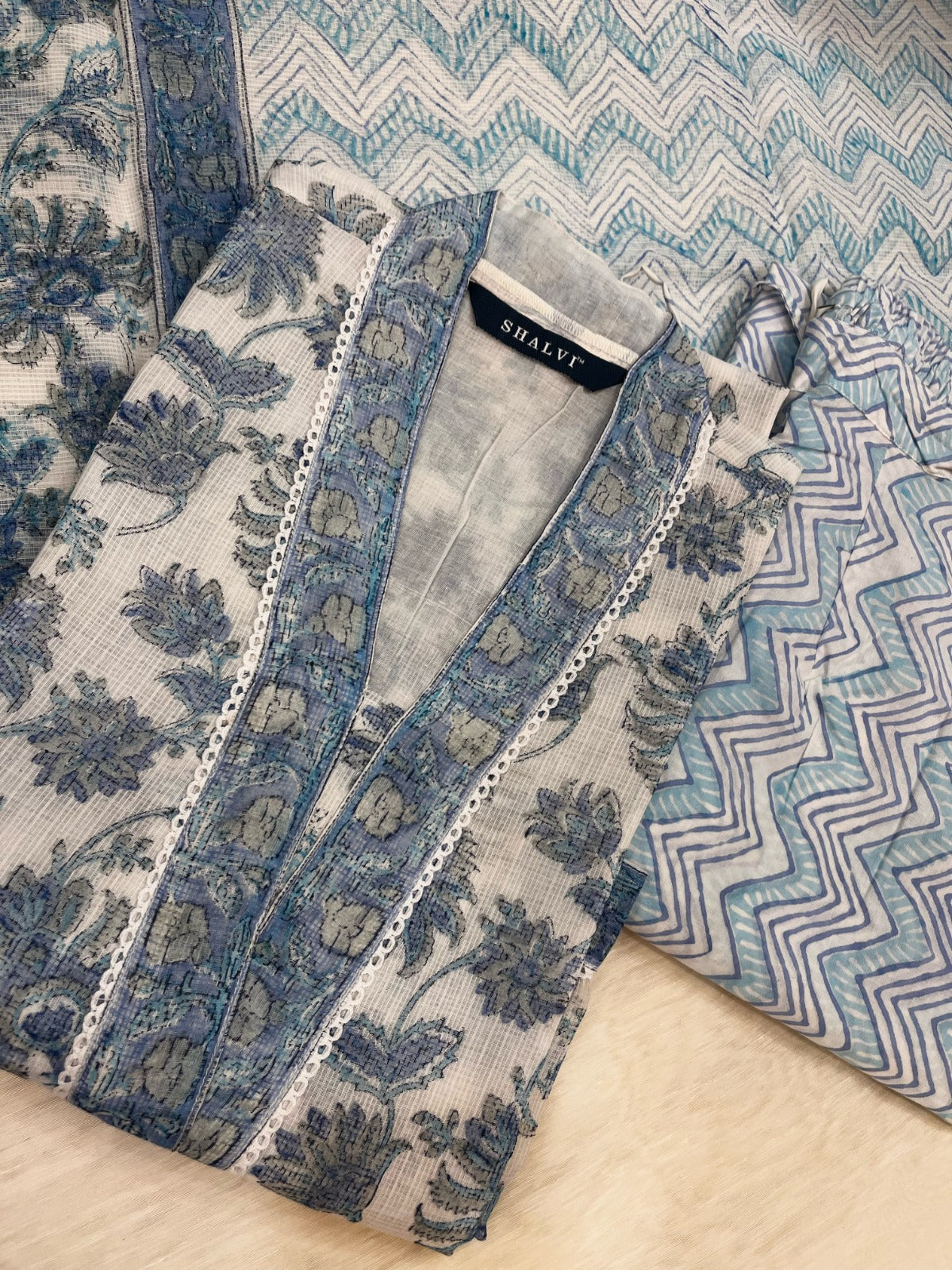 Shop hand block print kota doria suits online shopping (CSS97)