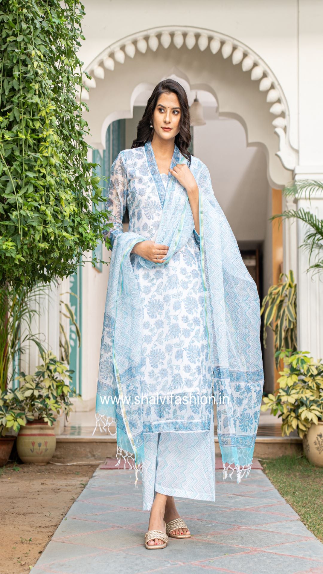 Shop hand block print kota doria suits online shopping (CSS97)