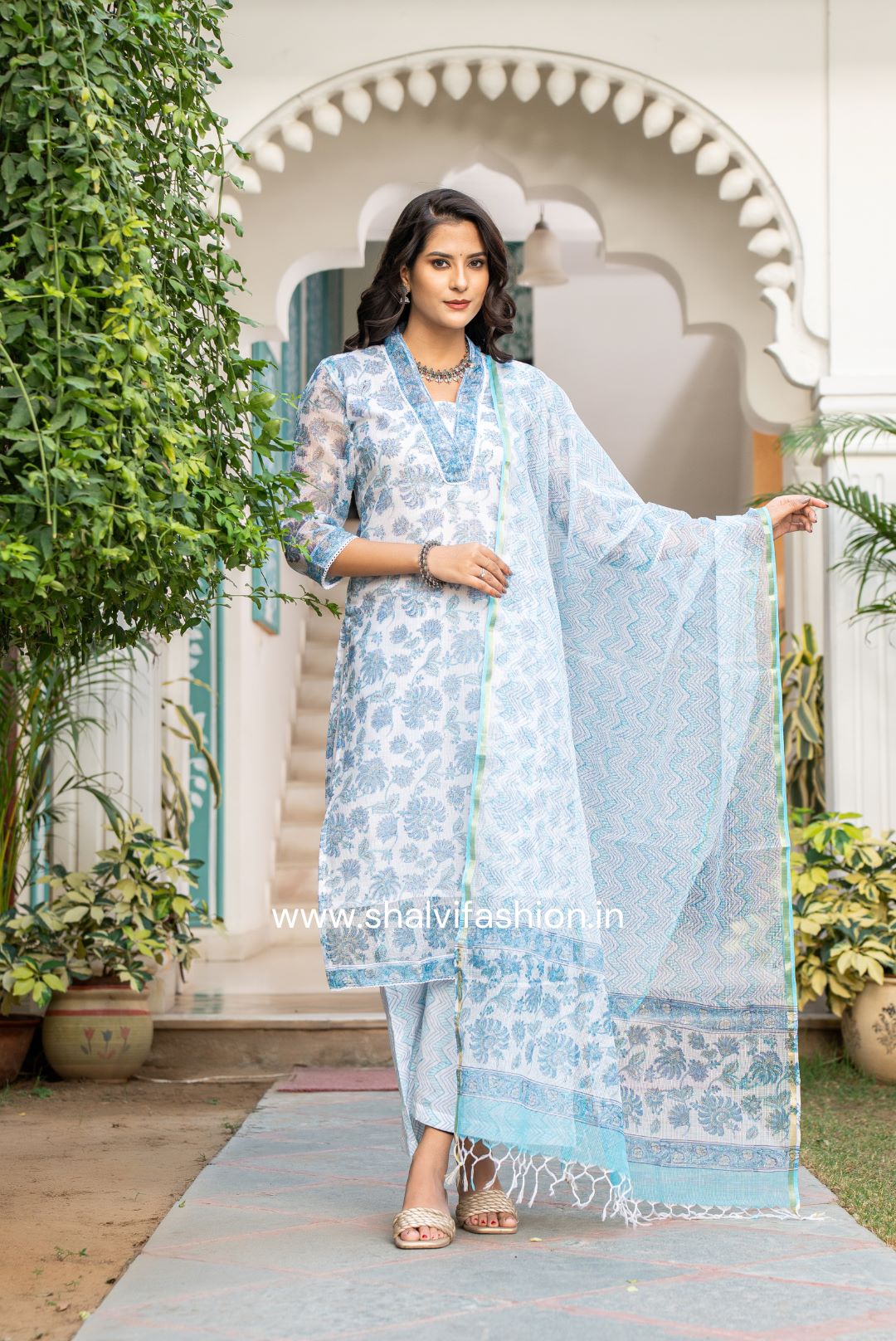 Shop hand block print kota doria suits online shopping (CSS97)