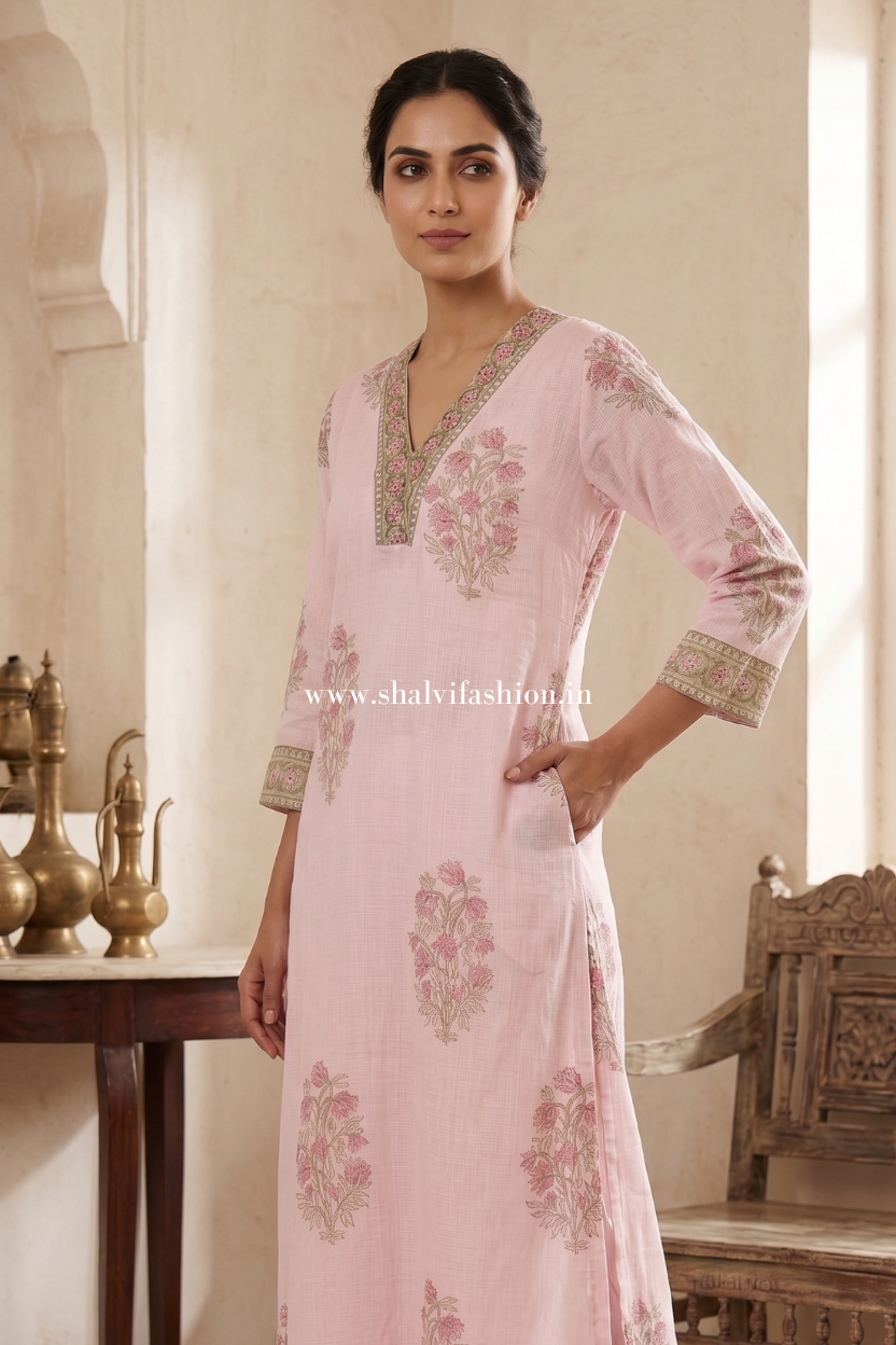 Shop hand block print kota doria suits in jaipur (FKDS16)