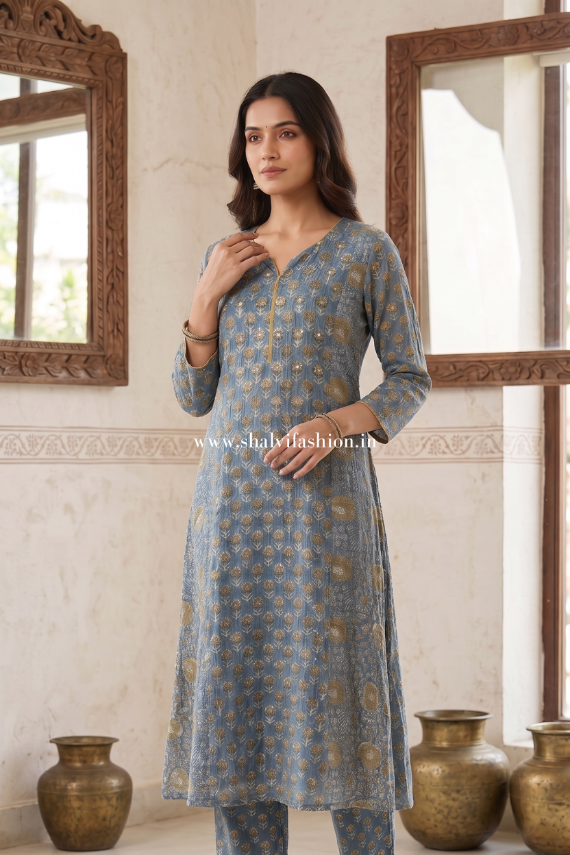 Shop sanganeri print kota doria suits online shopping (FKDS23)