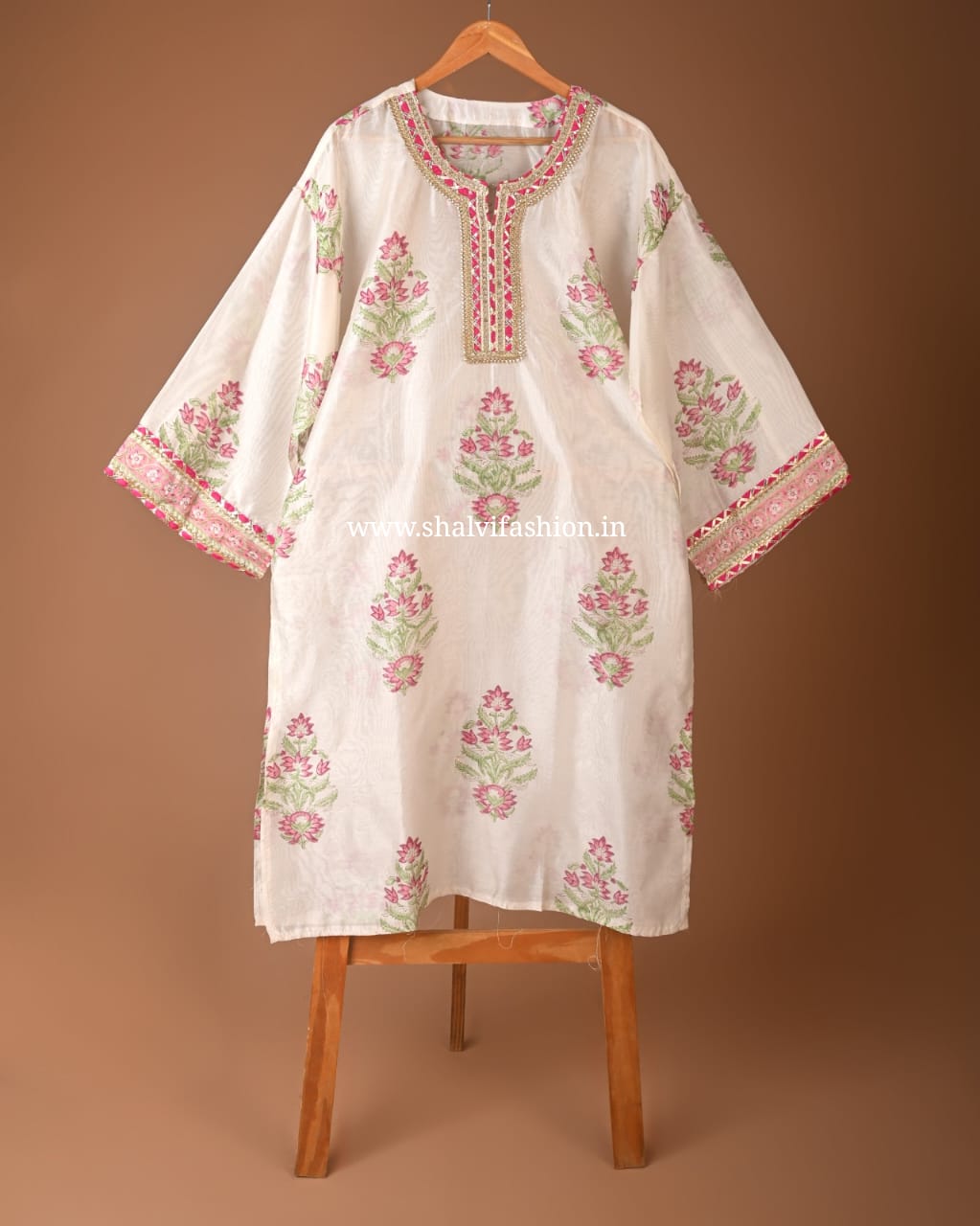 Shop unstitched gota work chanderi suits sets online (GOTA71)