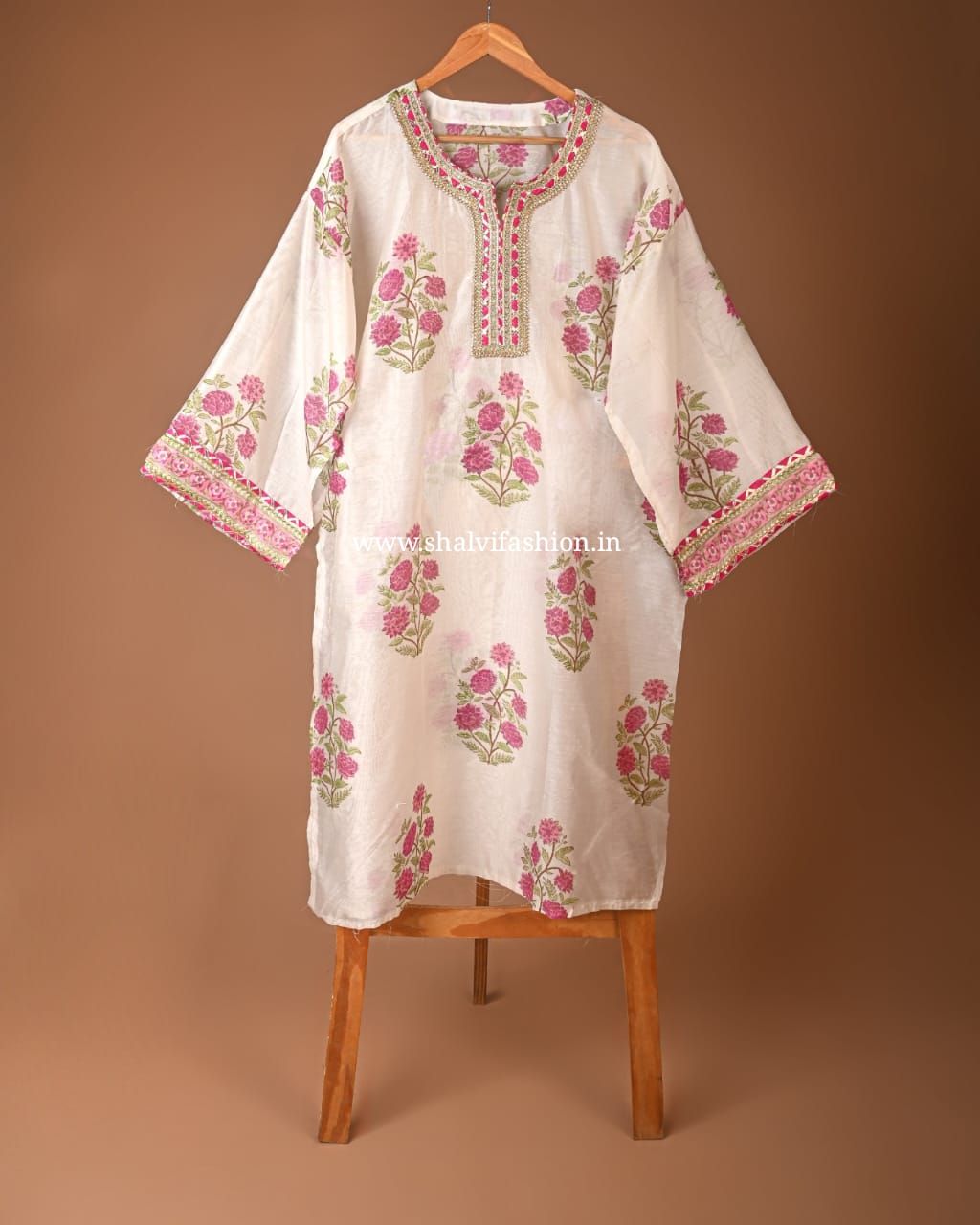 Shop gota work semi stitched chanderi suits online (GOTA74)