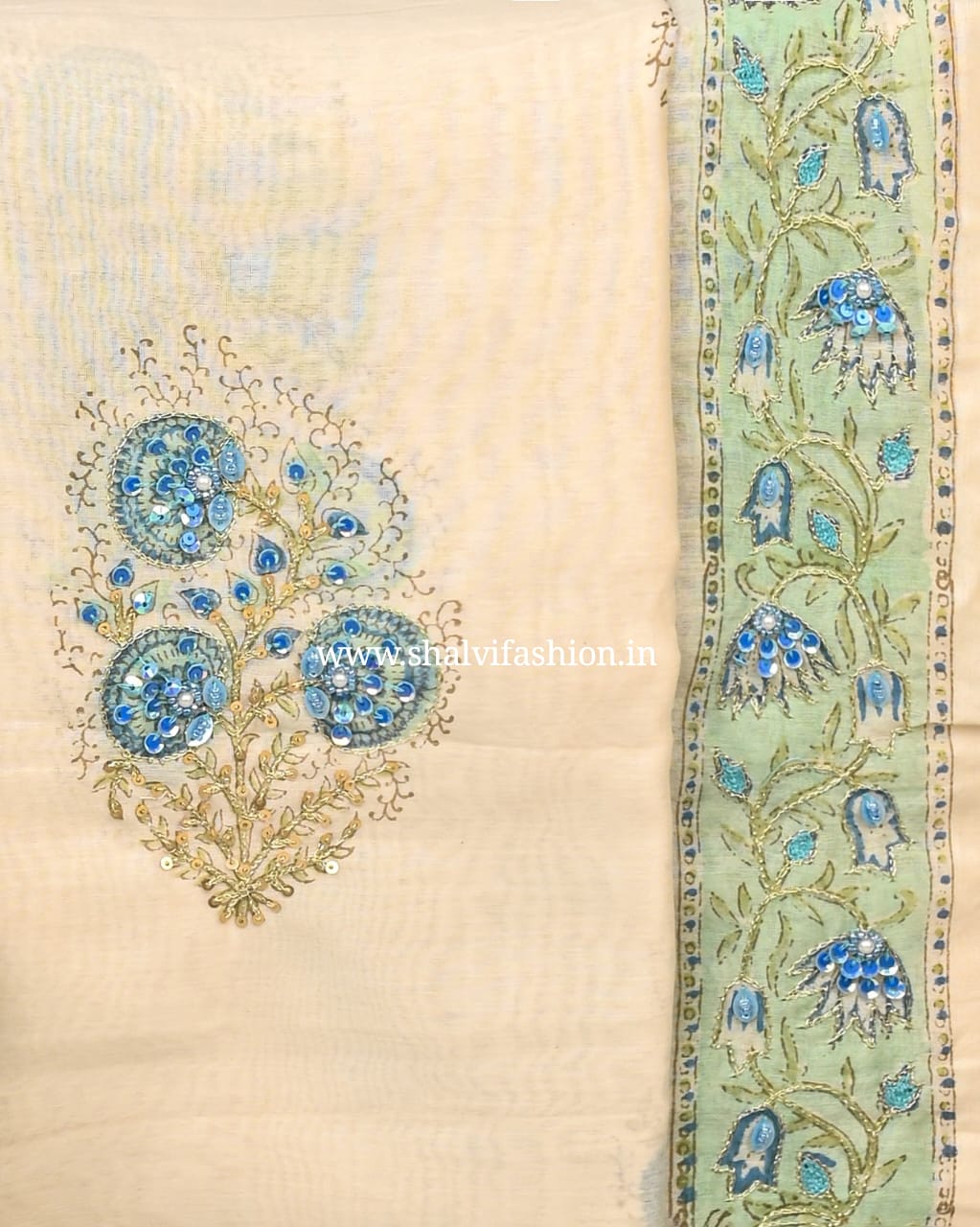 Shop hand work chanderi silk suits online shopping (GOTA88)