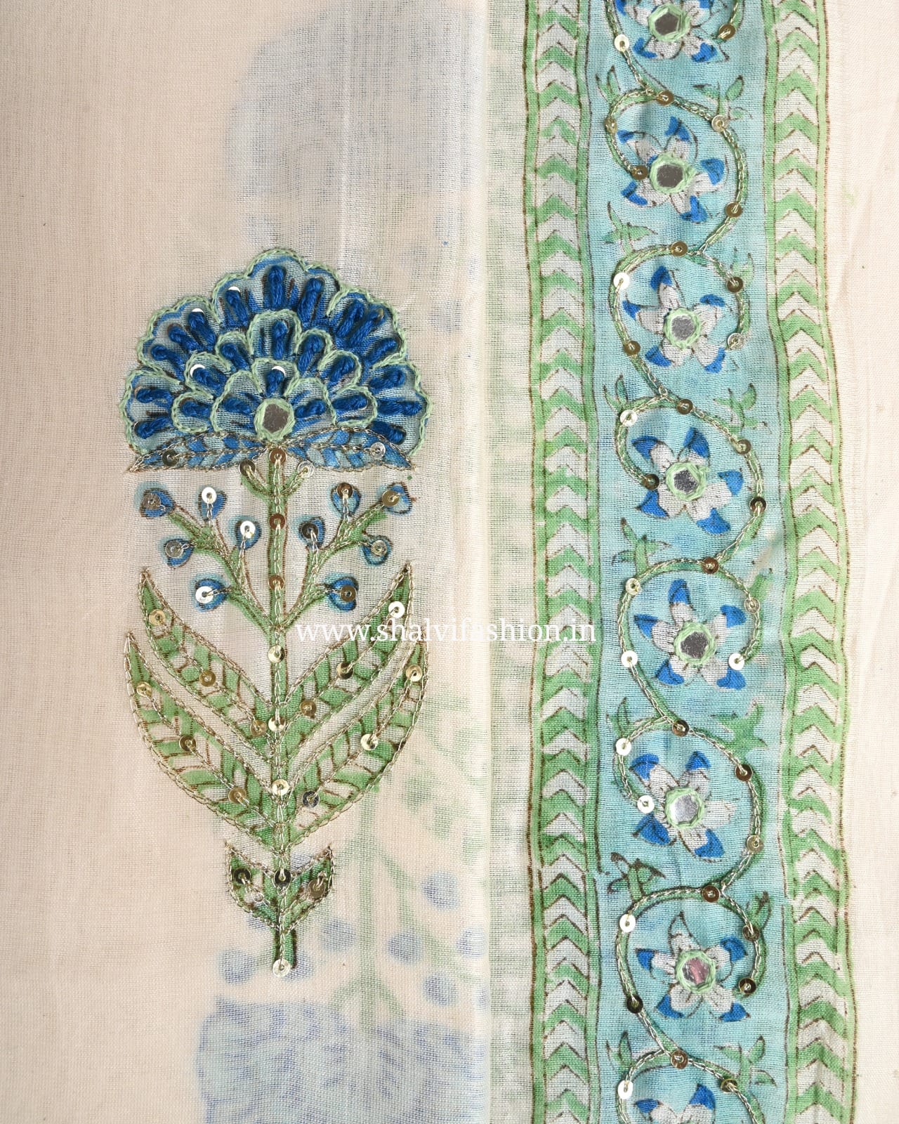 Shop hand work chanderi silk suits online (GOTA92)