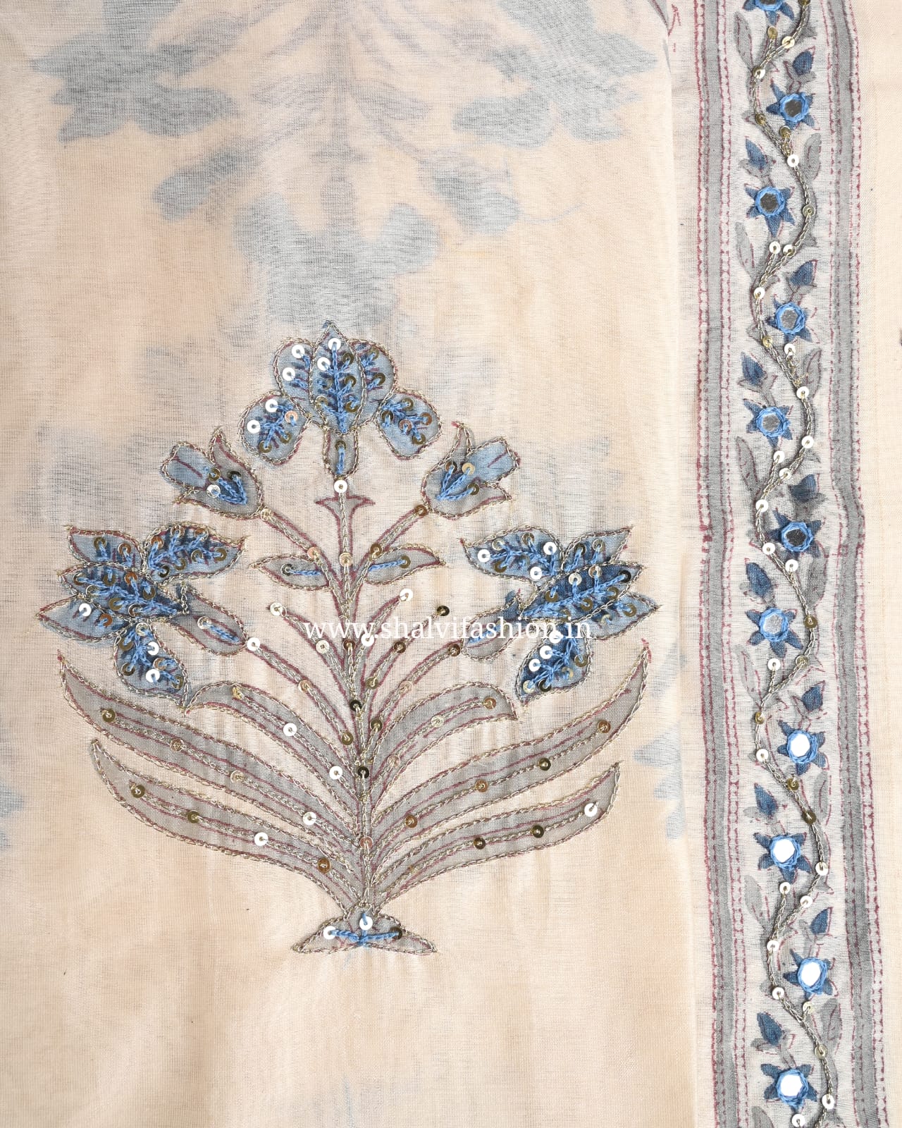 Shop aari work chanderi silk suits in jaipur (GOTA97)