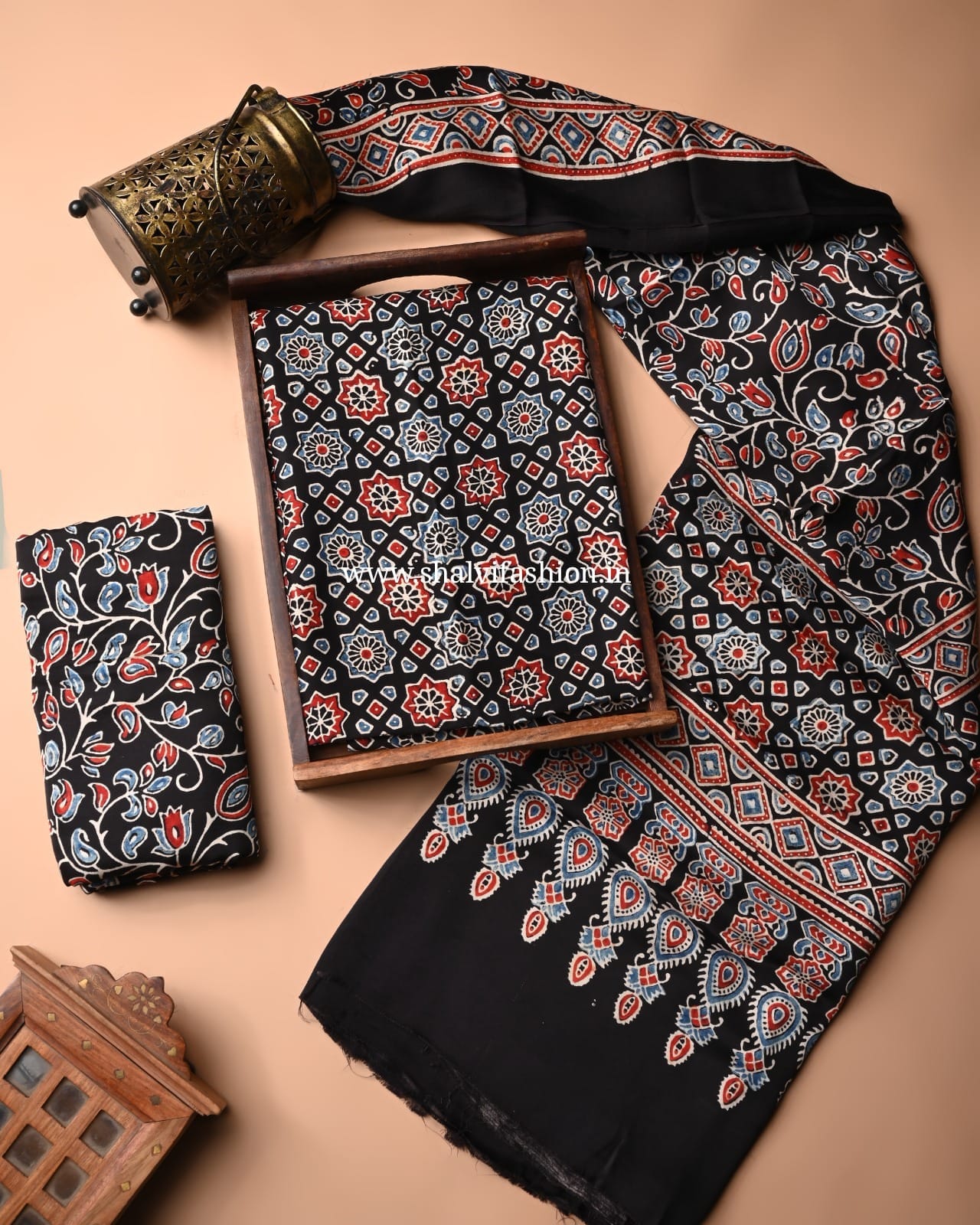 Shop ajrak printed modal silk suits online shopping (MOD04)