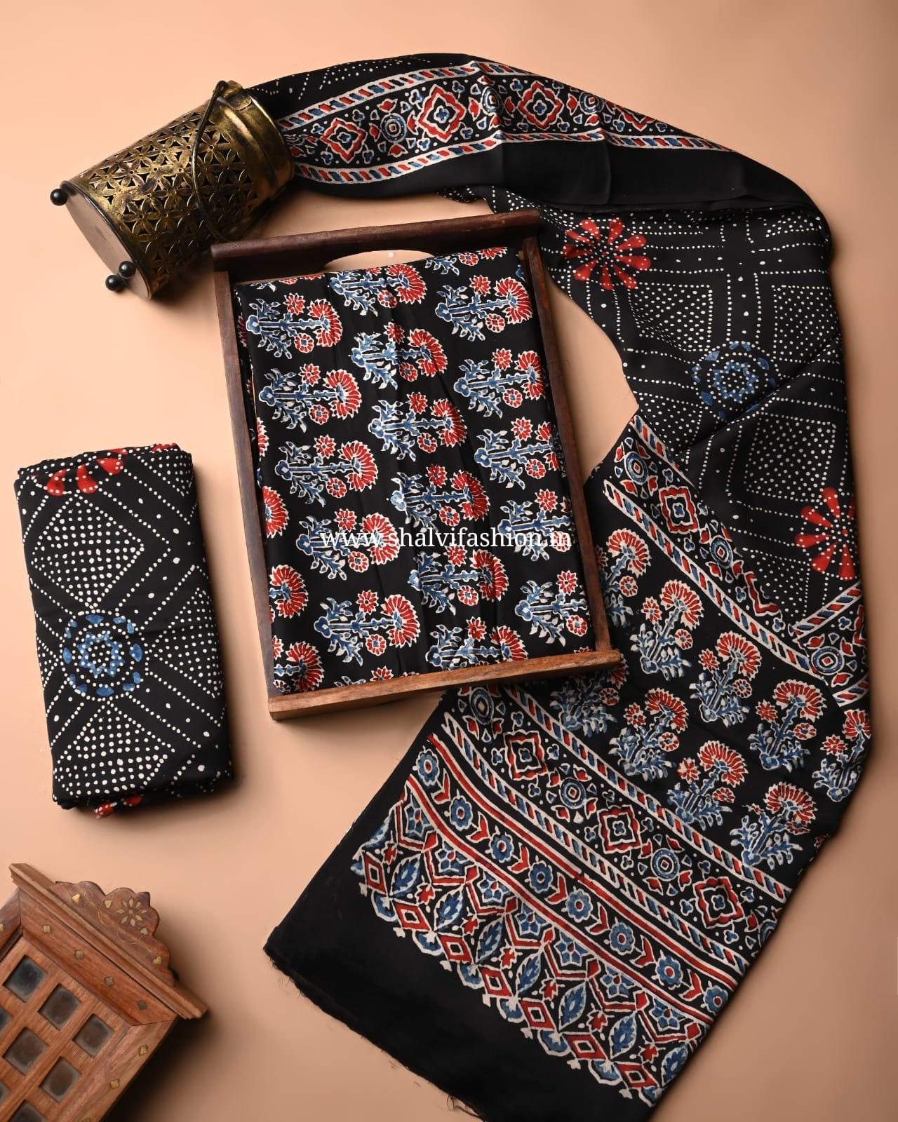 Shop ajrak printed modal silk suits online shopping (MOD09)