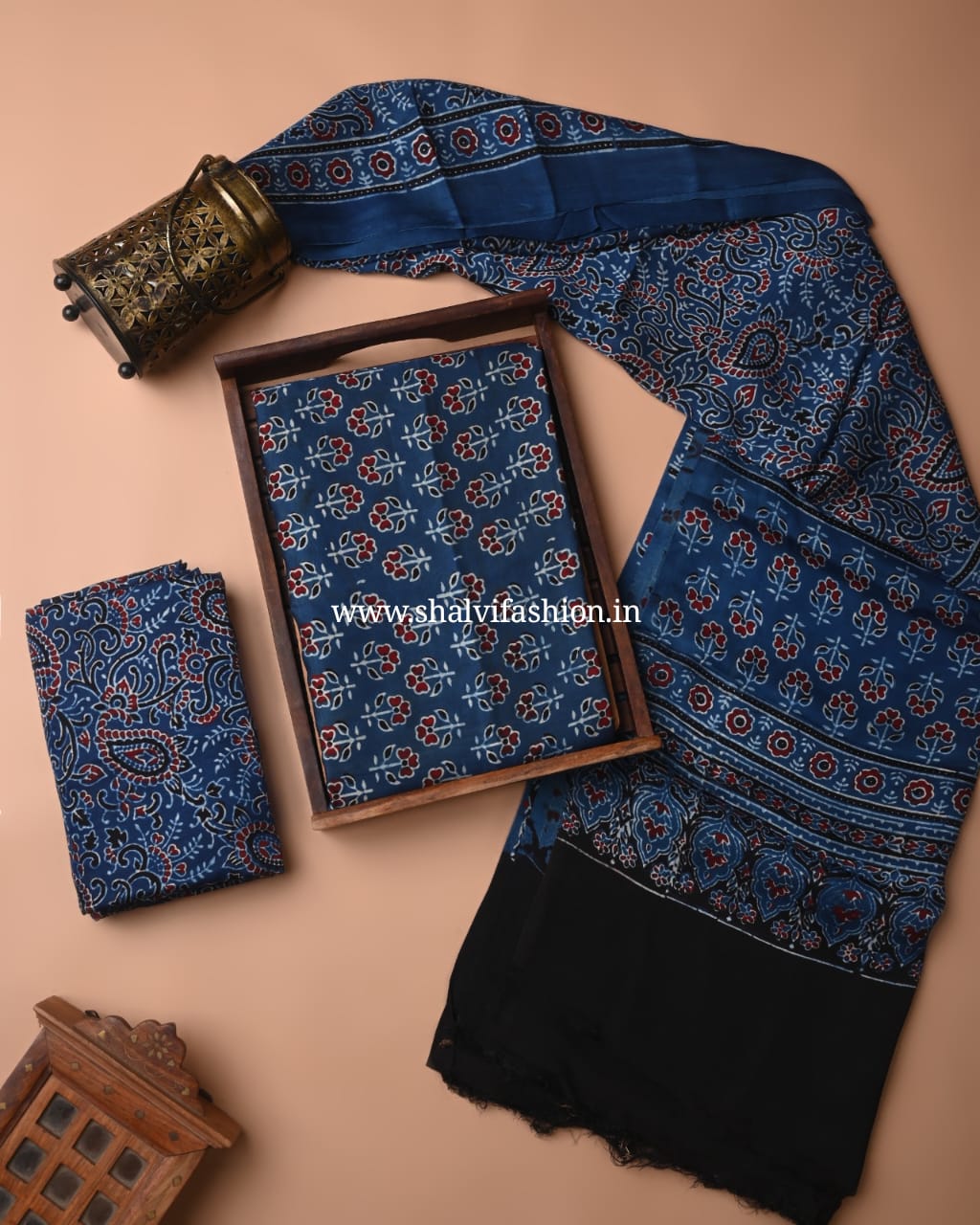 Shop hand block print modal silk suits in jaipur (MOD121)