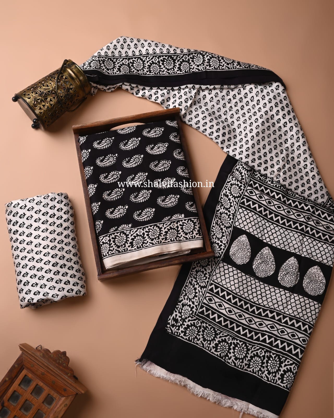 Shop unstitched bagh print modal silk suits (MOD93)