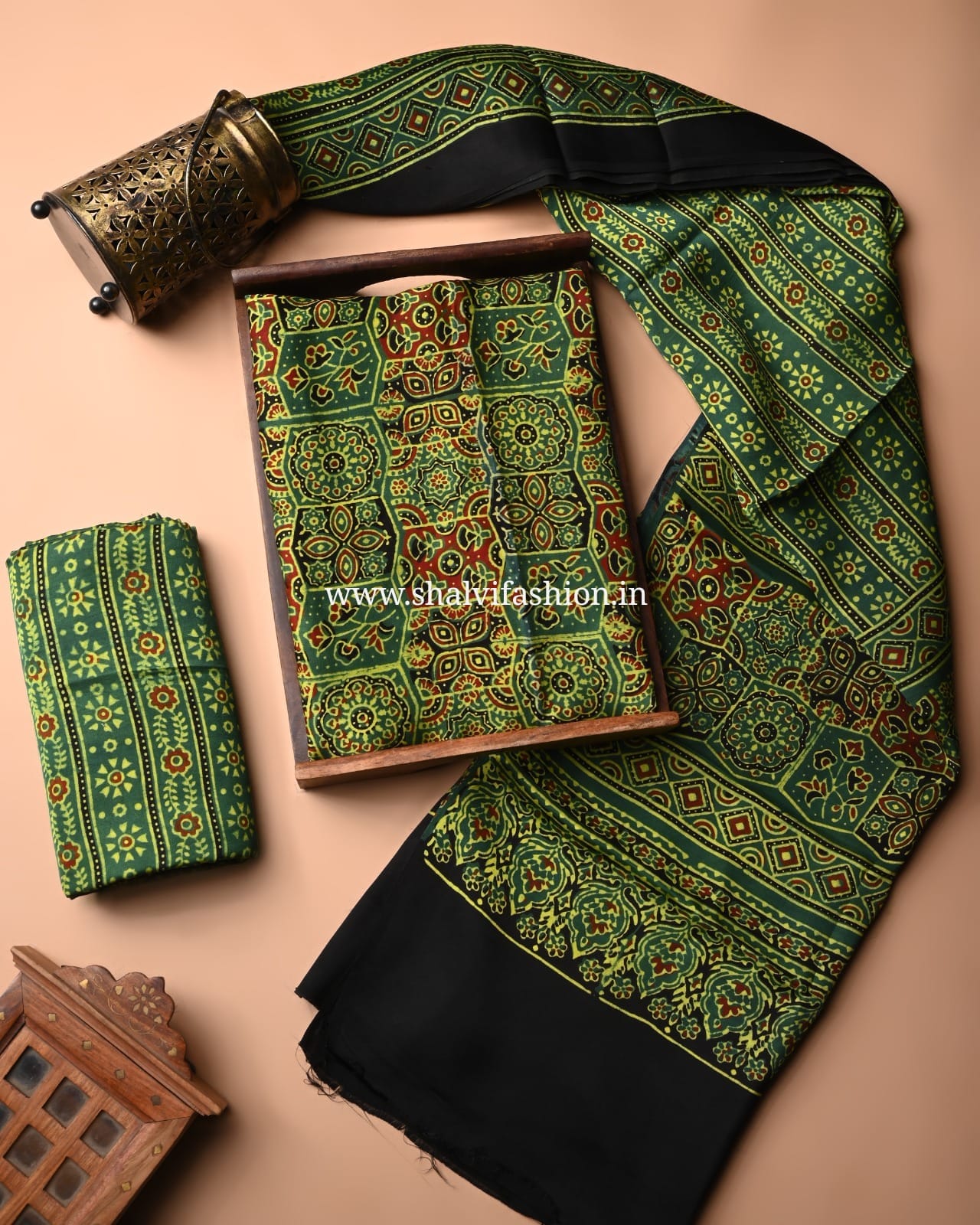 Shop ajrak jaal print modal silk suits online shopping (MOD13)