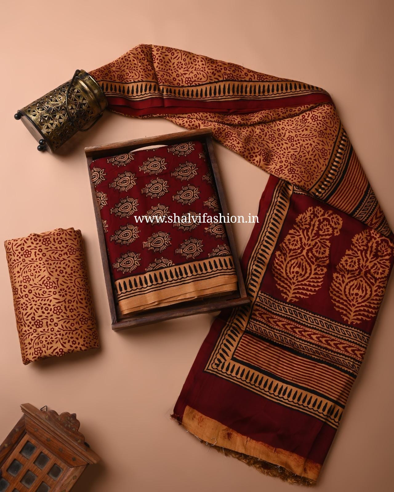 Shop bagh printed modal silk suits online shopping (MOD131)