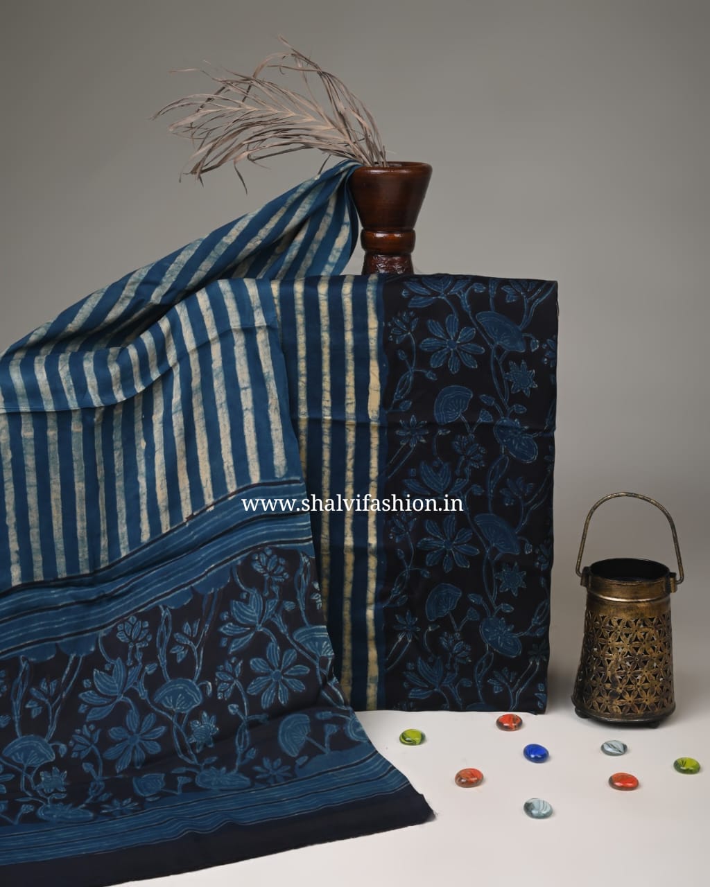 Shop unstitched ajrak print modal silk two piece sets (MOD139)