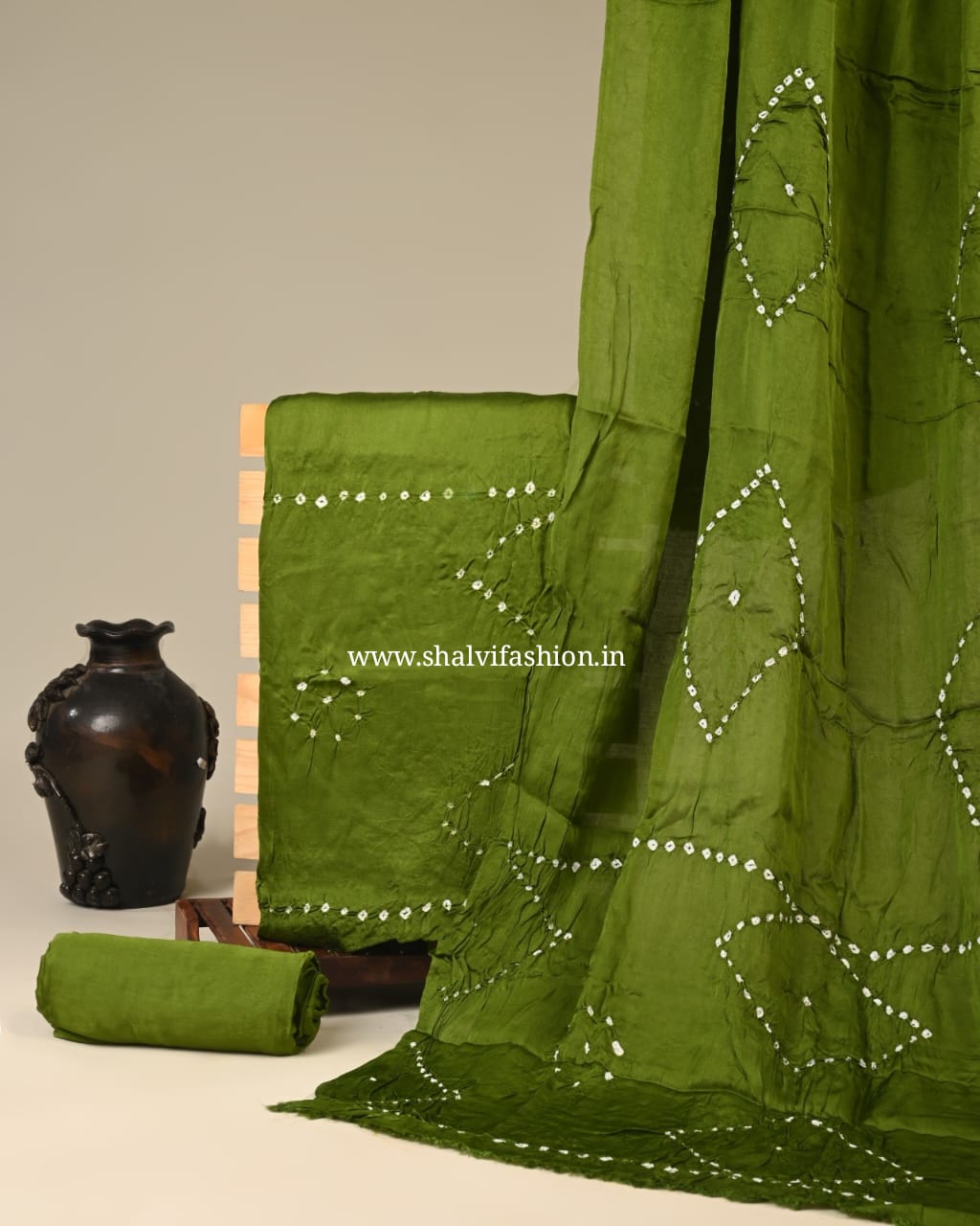 Shop unstitched bandhani print modal silk suits (MOD144)