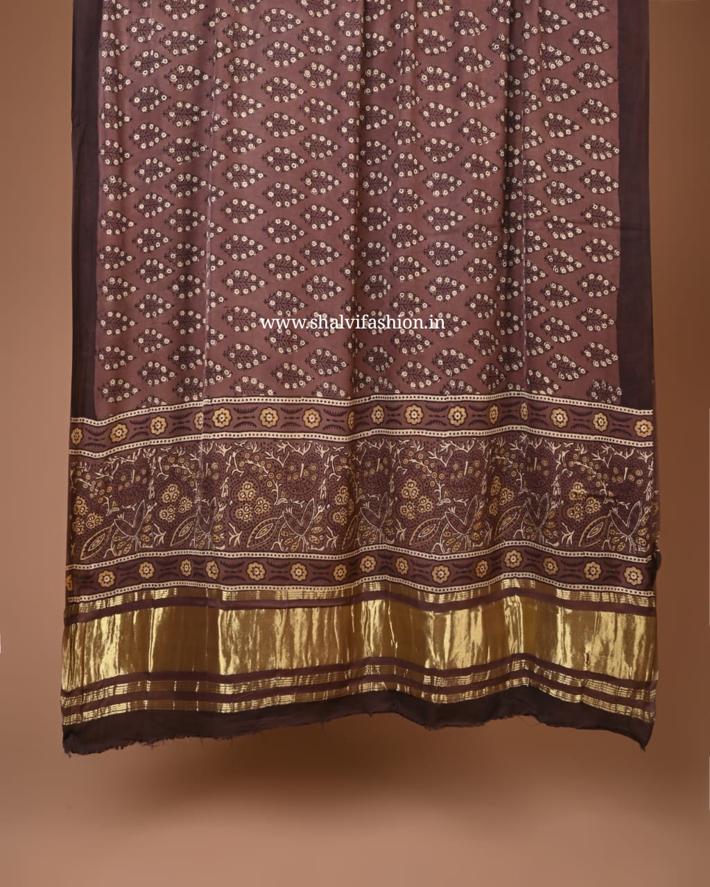 Shop unstitched ajrak print modal silk suits in jaipur (MOD148)