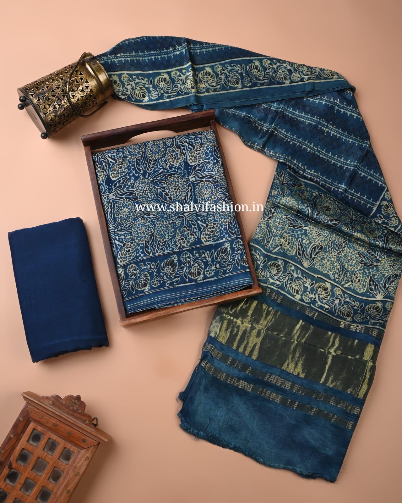 Shop ajrak print modal silk suits online shopping (MOD174)